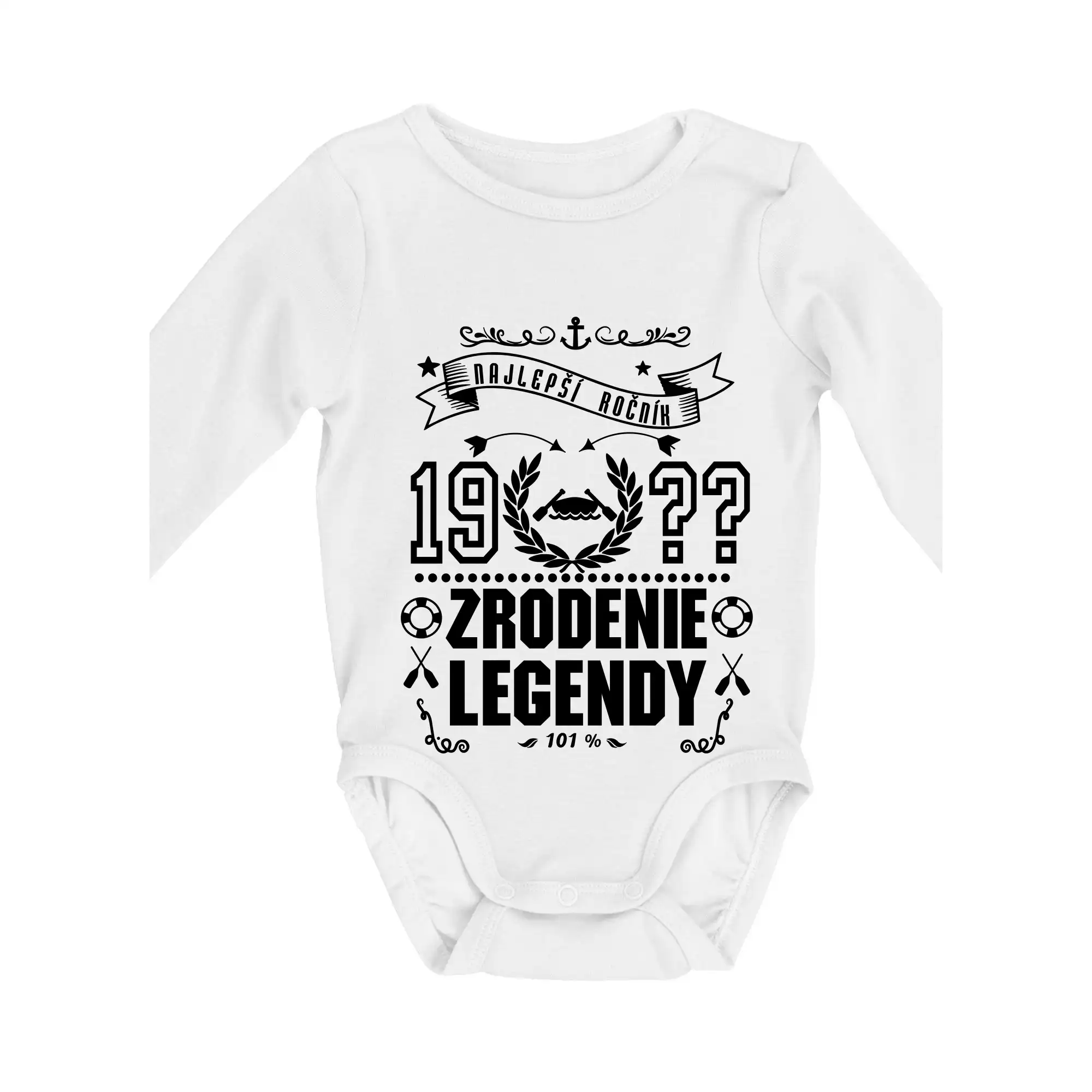 Trička Zrodenie legendy - Zrodenie legendy pre vodáka - Body dojčenské s dlhým rukávom