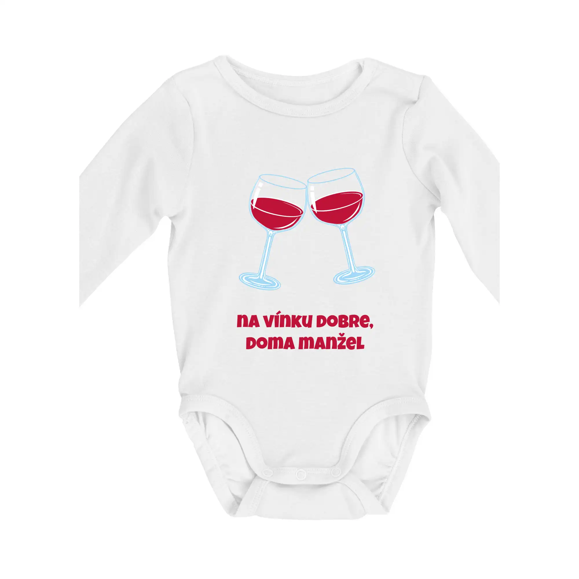 Vtipná tričká s tematikou vína - Na vínku dobre SK (Pecka design) - Body dojčenské s dlhým rukávom