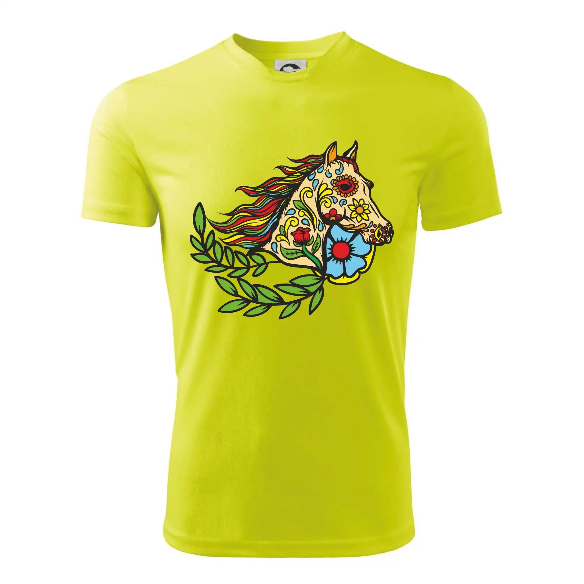 Kůň barevný s listy