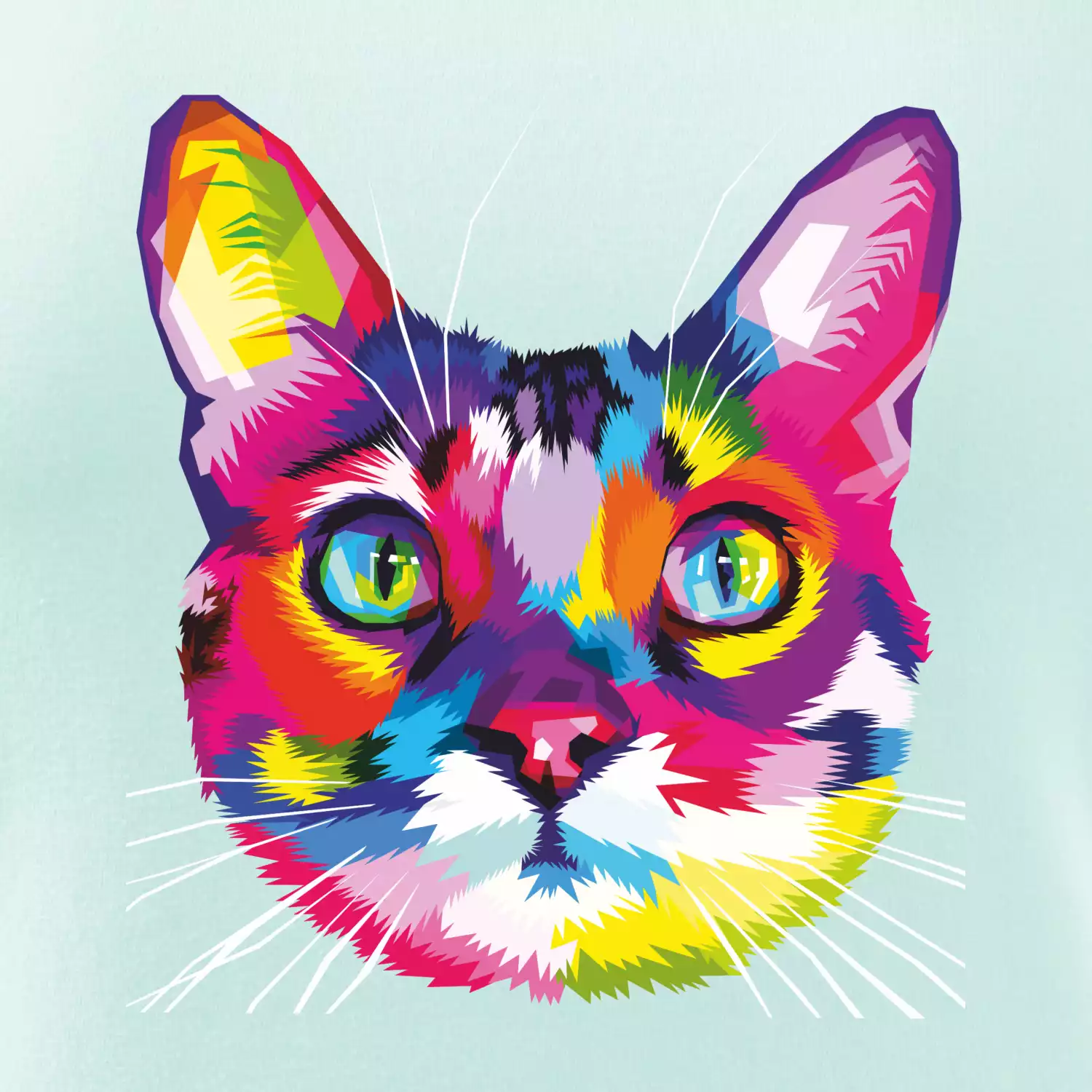 Kočka duhová hlava