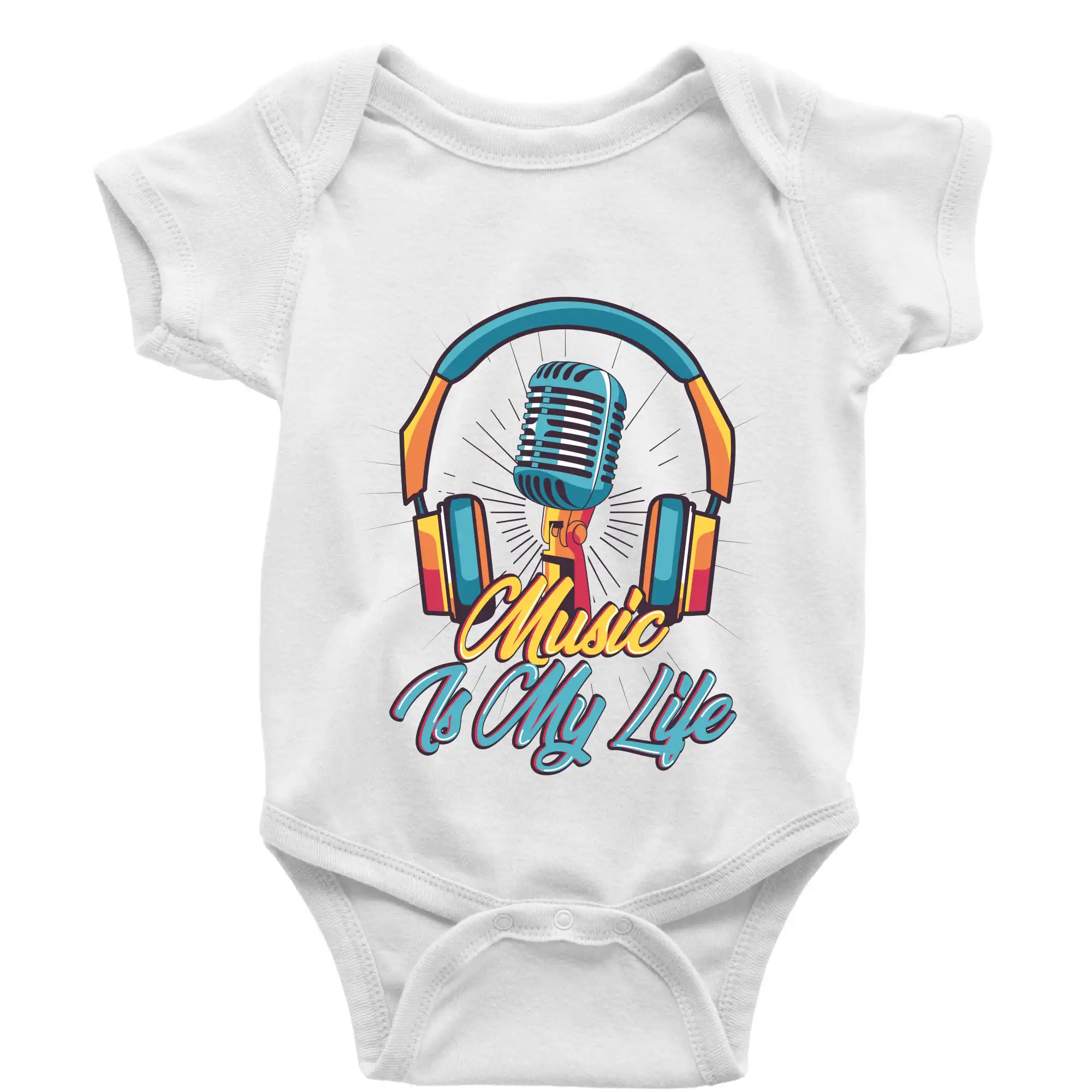 Music is my life slúchadlá - Body dojčenské s krátkym rukávom