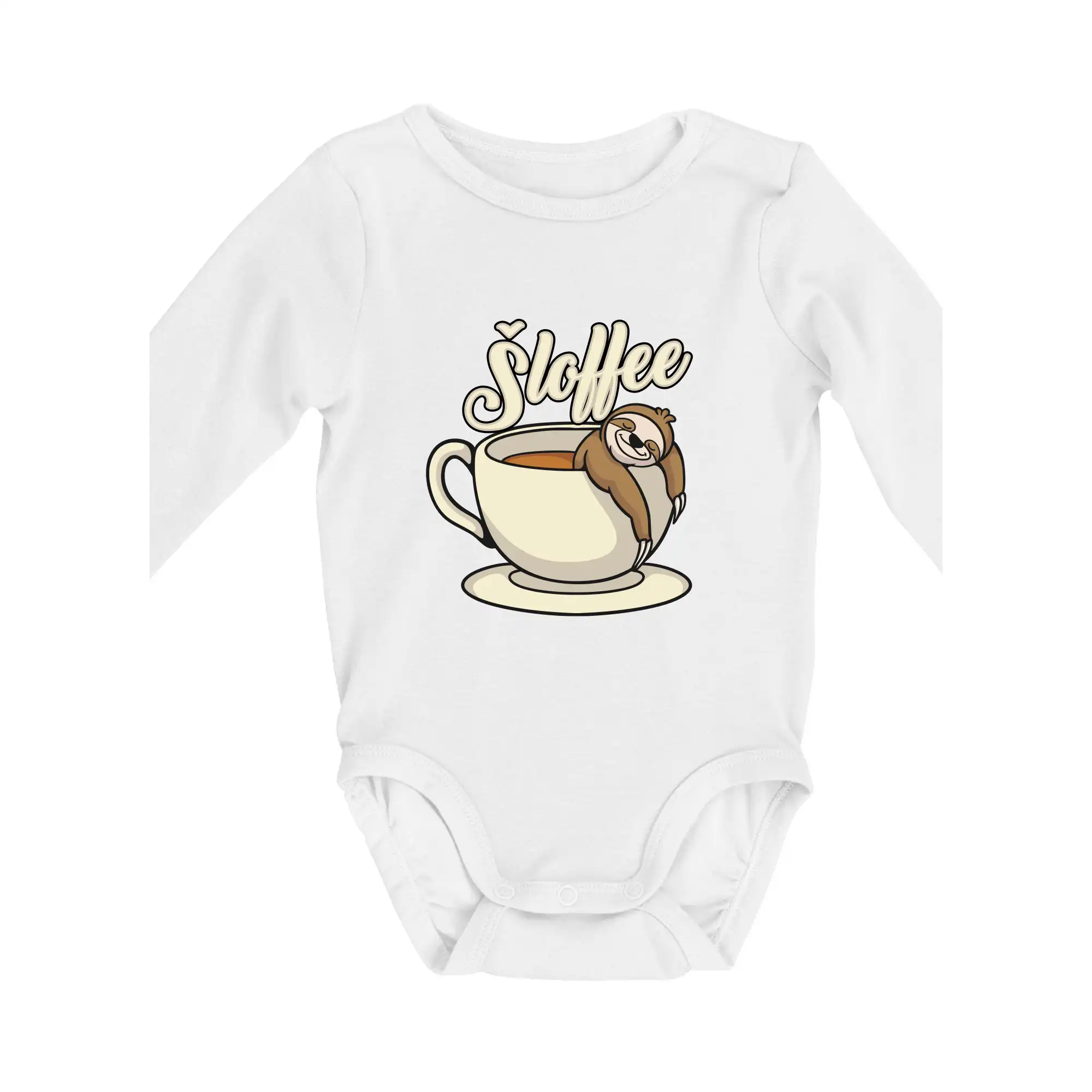 Motívy pre baristu a milovníkov kávy - Šloffee - káva - Body dojčenské s dlhým rukávom