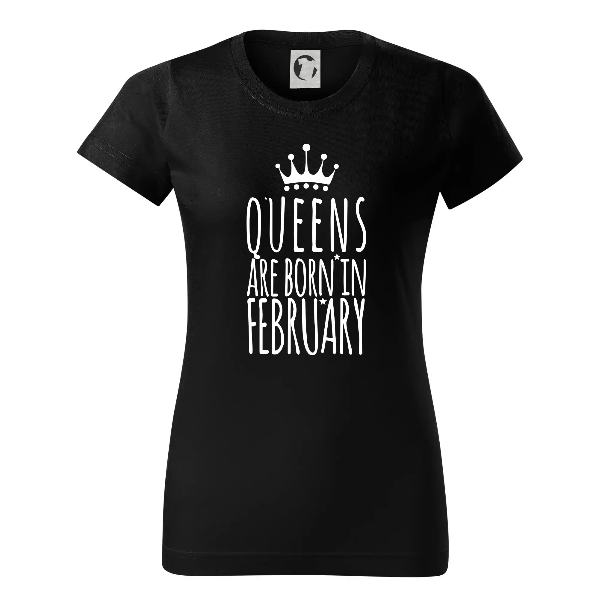 Tričká pre narodené vo februári - Queens are born in February - Dámske tričko basic - ľahko voľnejšie a dlhšie