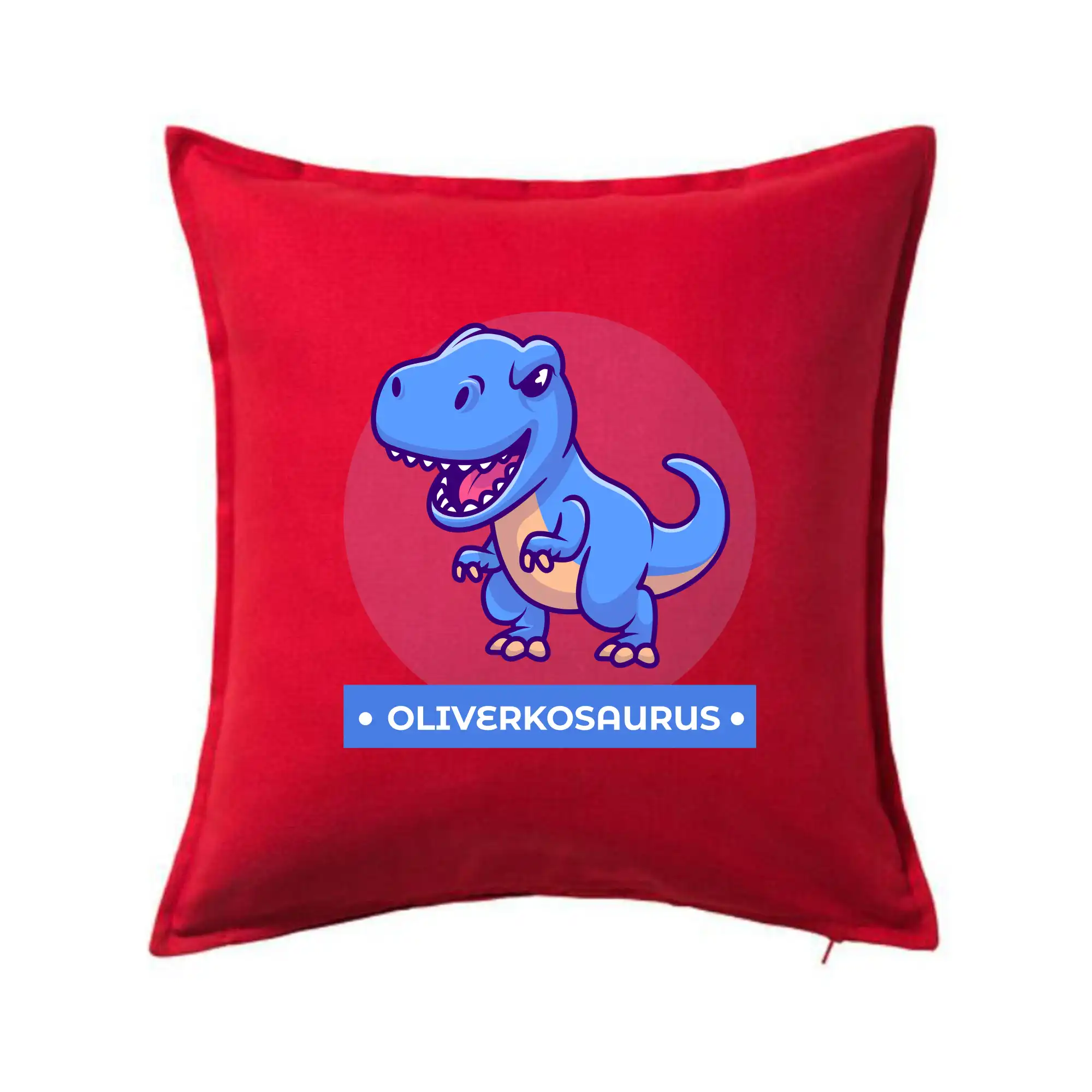 Detské tričká, mikiny a body s originálnymi potlačami | Veselé motívy pre chlapcov aj dievčatá - Dinosaurie mená - modrý dinosaurus - Vankúš 50x50