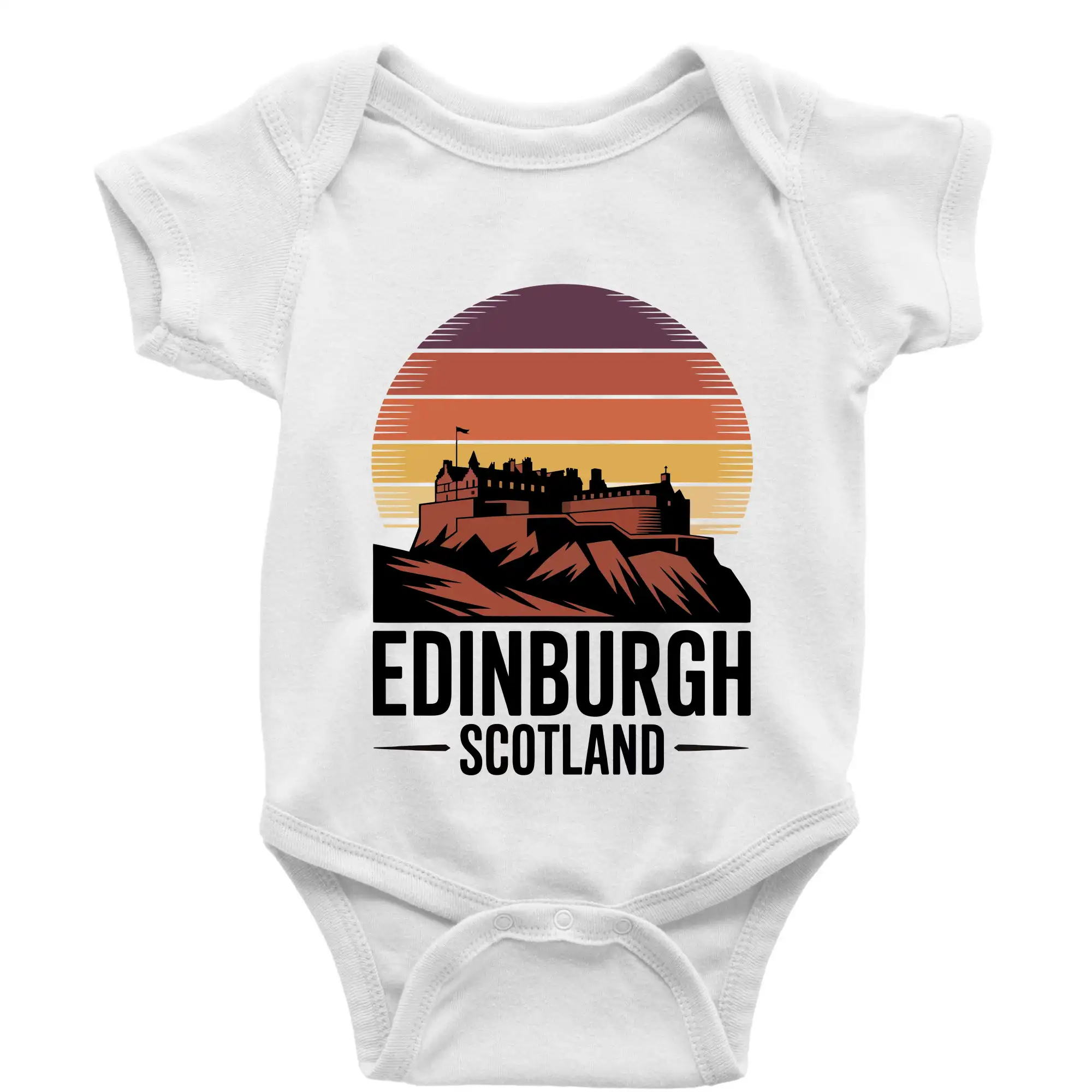 Motívy štátnych vlajok - Scotland Edinburgh Castle - Body dojčenské s krátkym rukávom