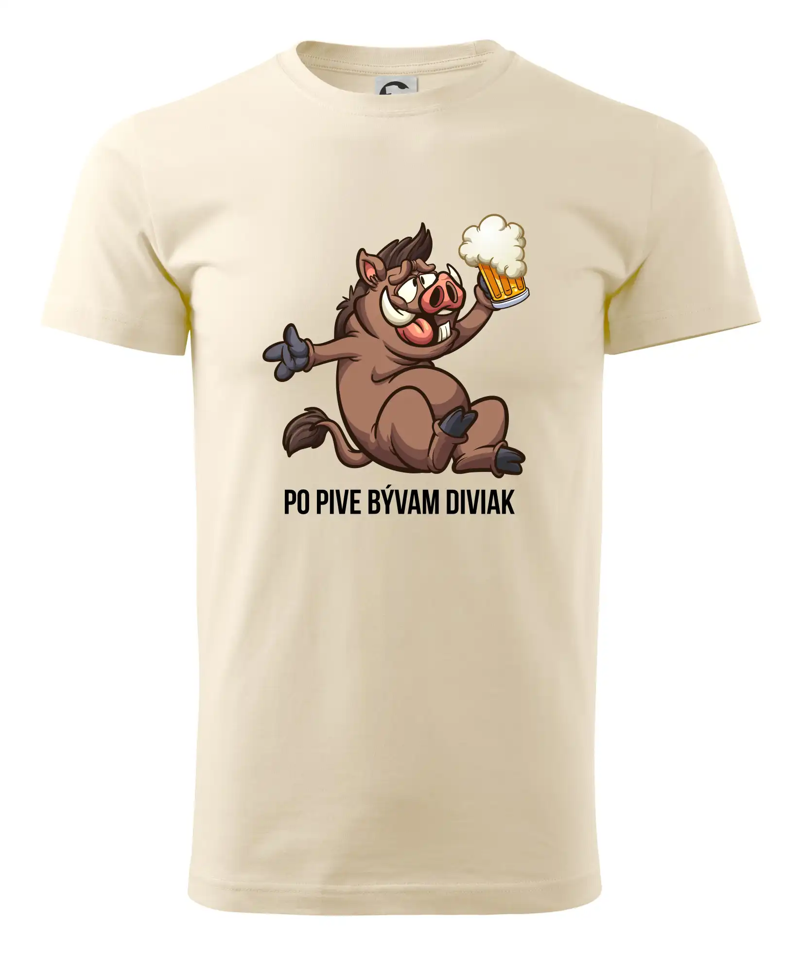 Vtipná tričká pre pivárov - Po pive bývam diviak - Pánske tričko nižšej gramáže