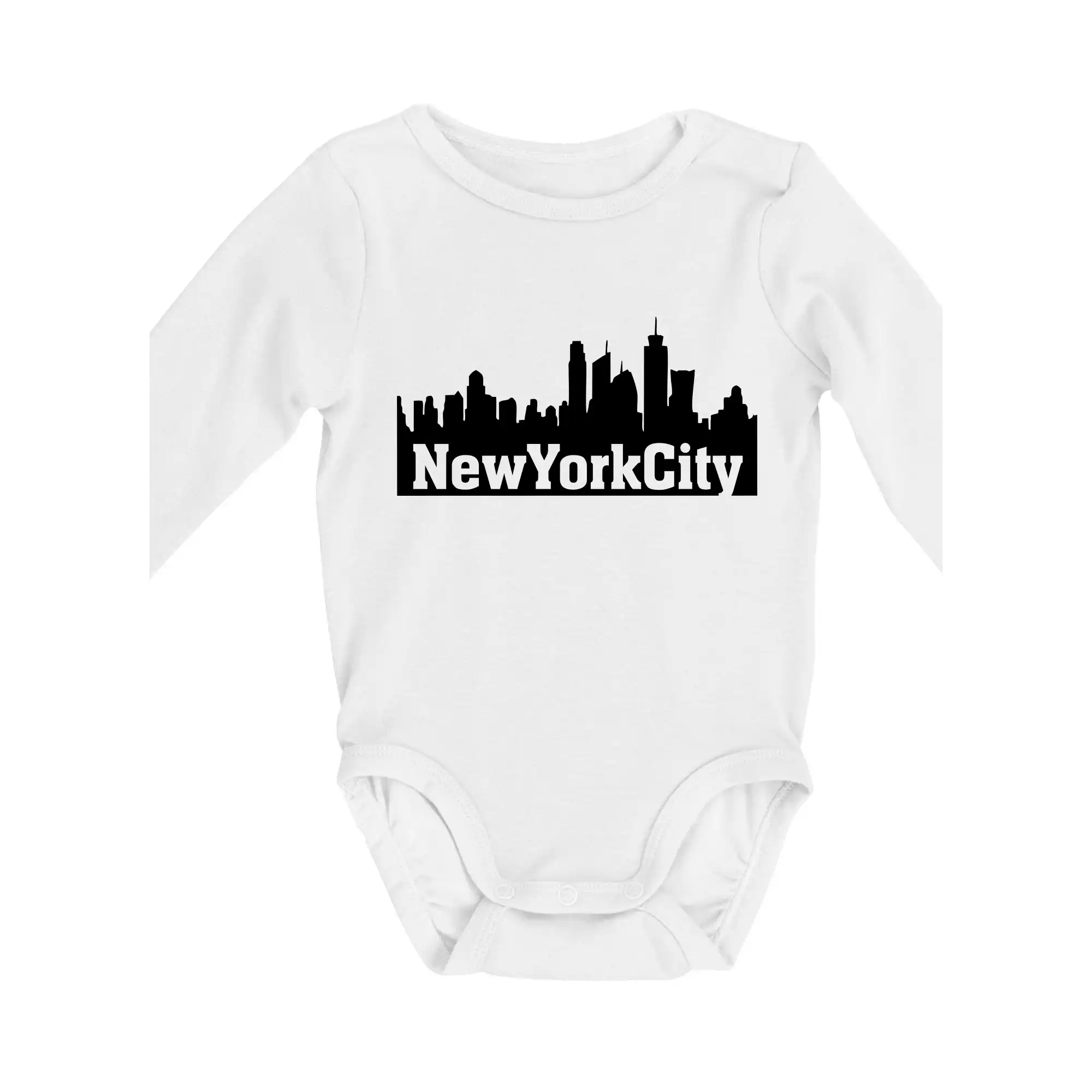 Tričká USA - New York City silueta - Body dojčenské s dlhým rukávom