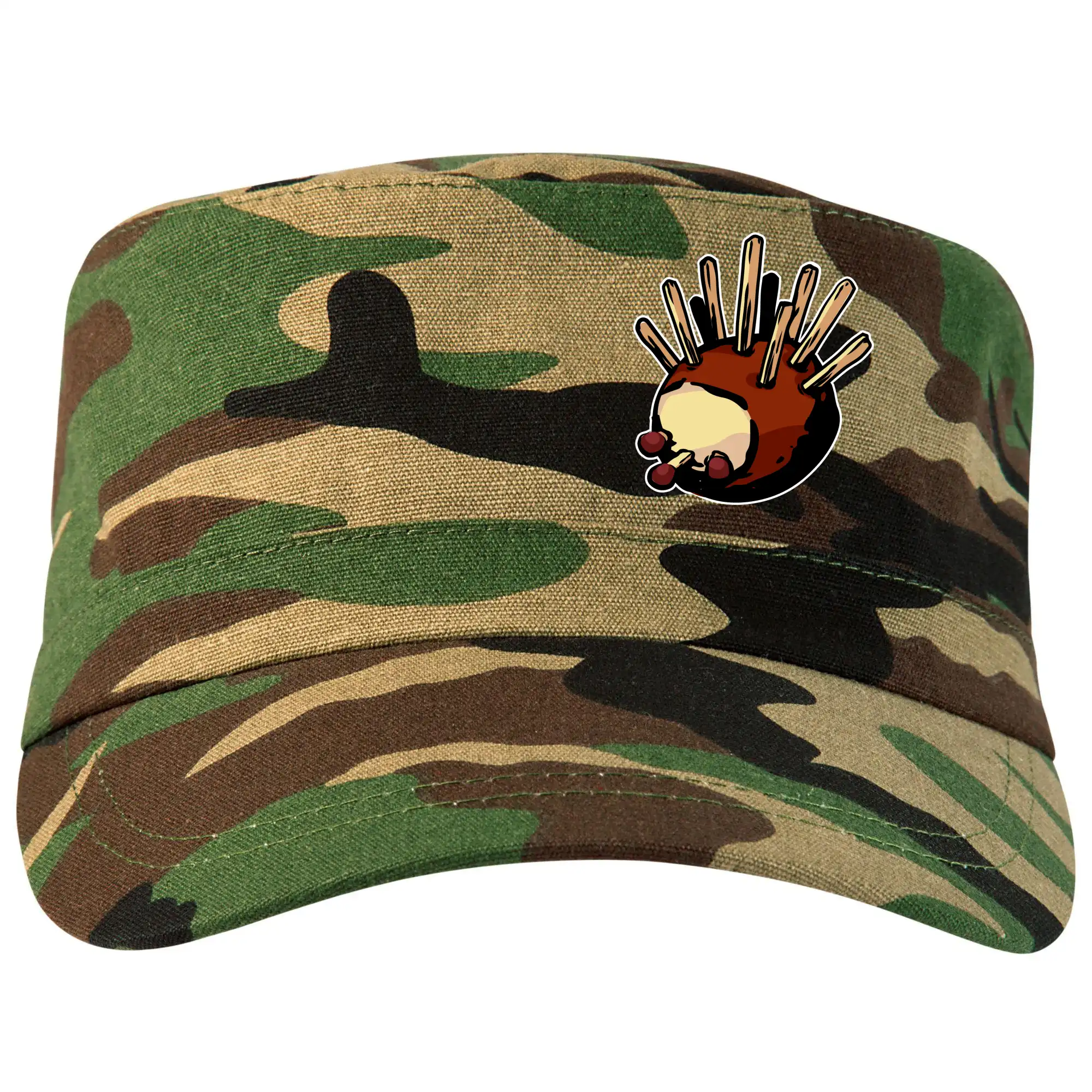 Tričká na chalupu - Gaštanový ježko - prsník - Šiltovka CAMO