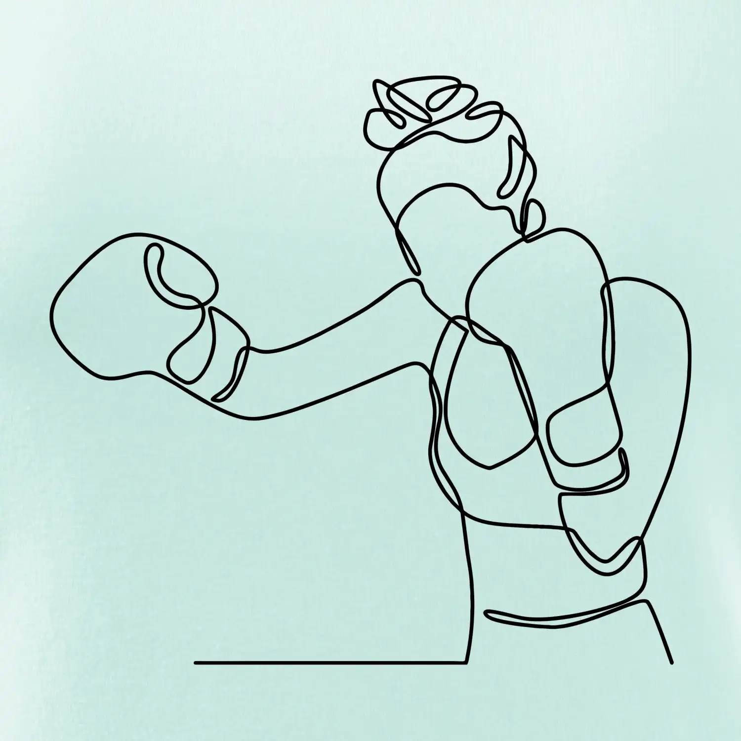 Žena boxerka jedním tahem