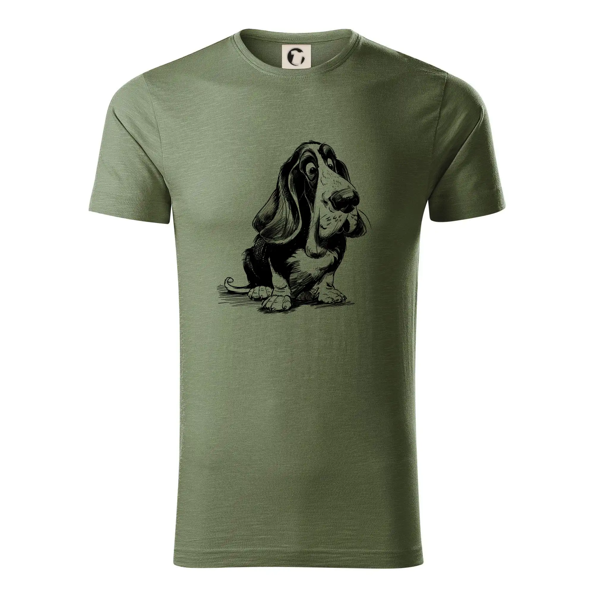 Černobílá karikatura baset