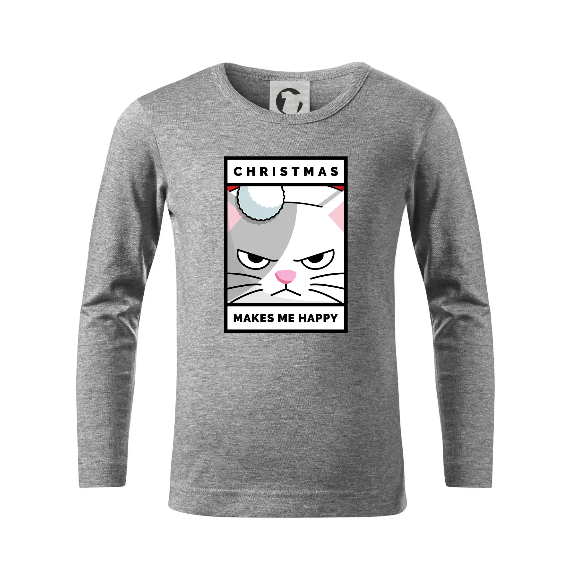 Vianočné tričká - Christmas makes me happy - Tričko detské Long Sleeve