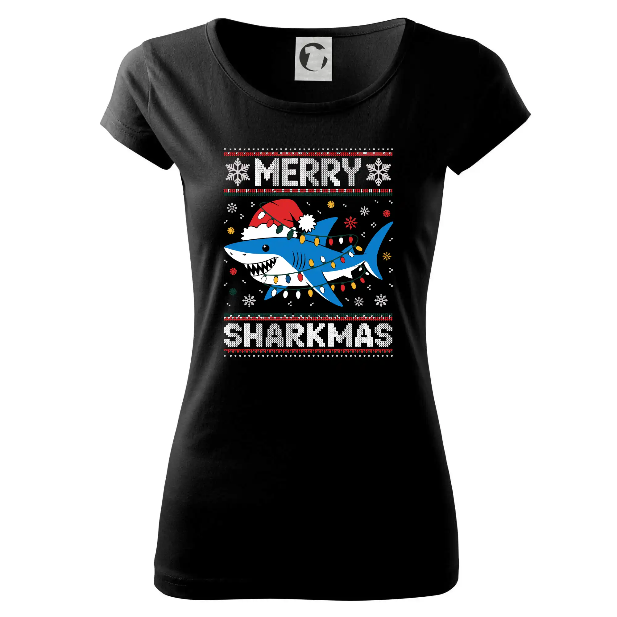 Vianočné tričká - Merry Sharkmas - Dámske tričko Pure