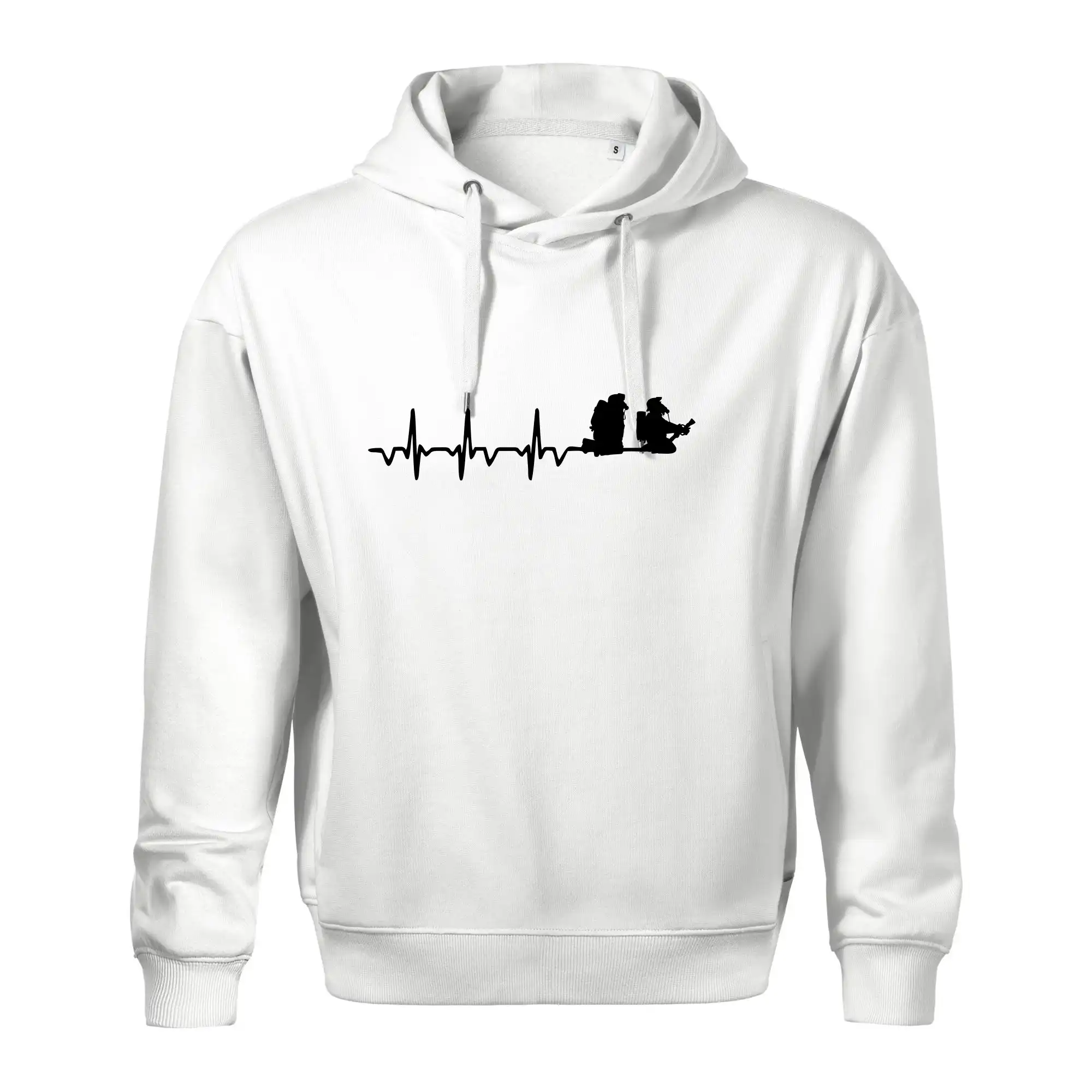 Originálne tričká pre hasičov - EKG hasiči - Oversized mikina pánska Moon - kratšia + širšia