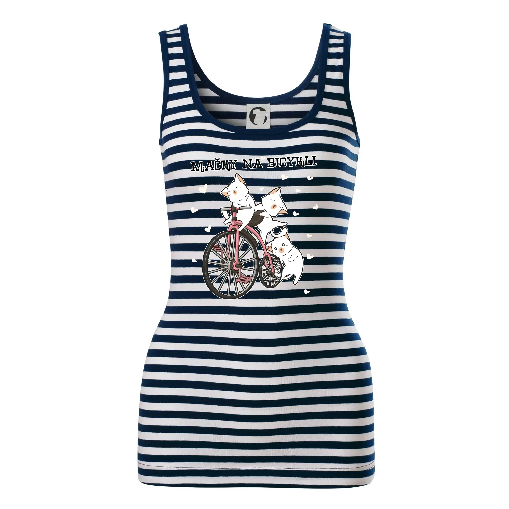 Tričko ako darček pre cyklistu - Mačky na bicykli - Sailor tielko na vodu
