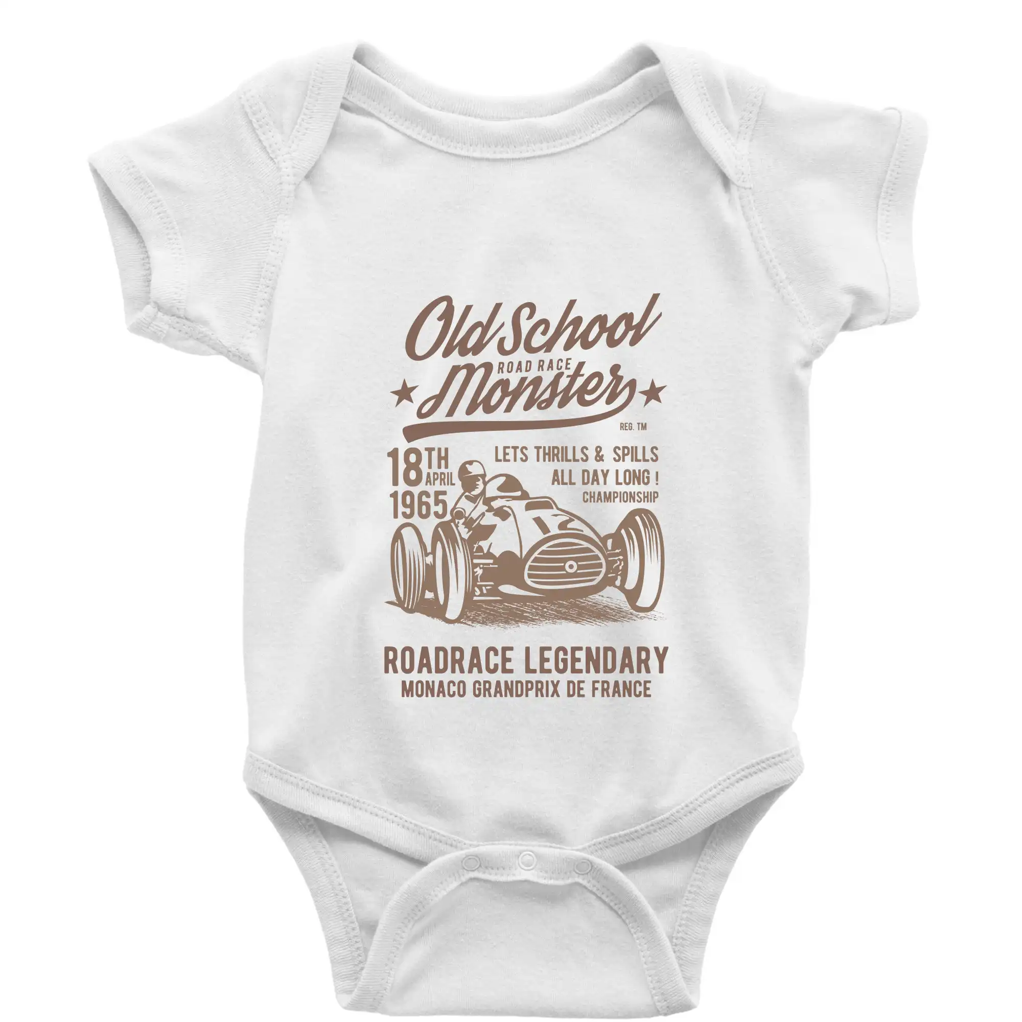 Auto tričká - Old School Road Race Monster - Body dojčenské s krátkym rukávom