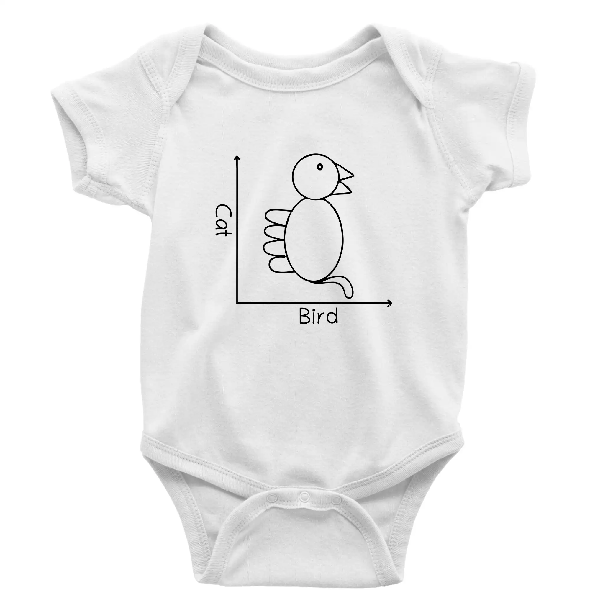 Grafické tričká - Cat bird diagram - Body dojčenské s krátkym rukávom