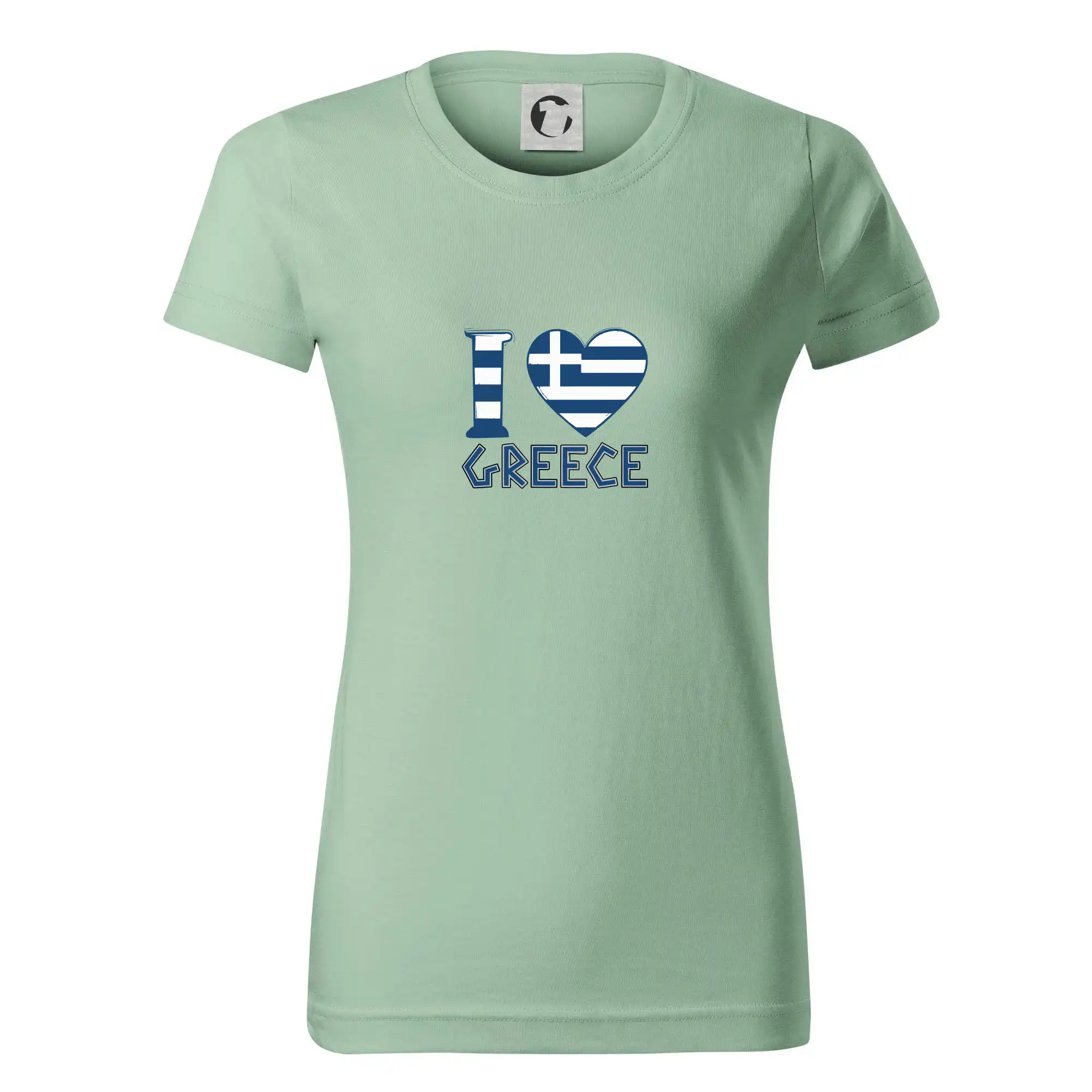 Motívy štátnych vlajok - I love Greece - Dámske tričko basic - ľahko voľnejšie a dlhšie