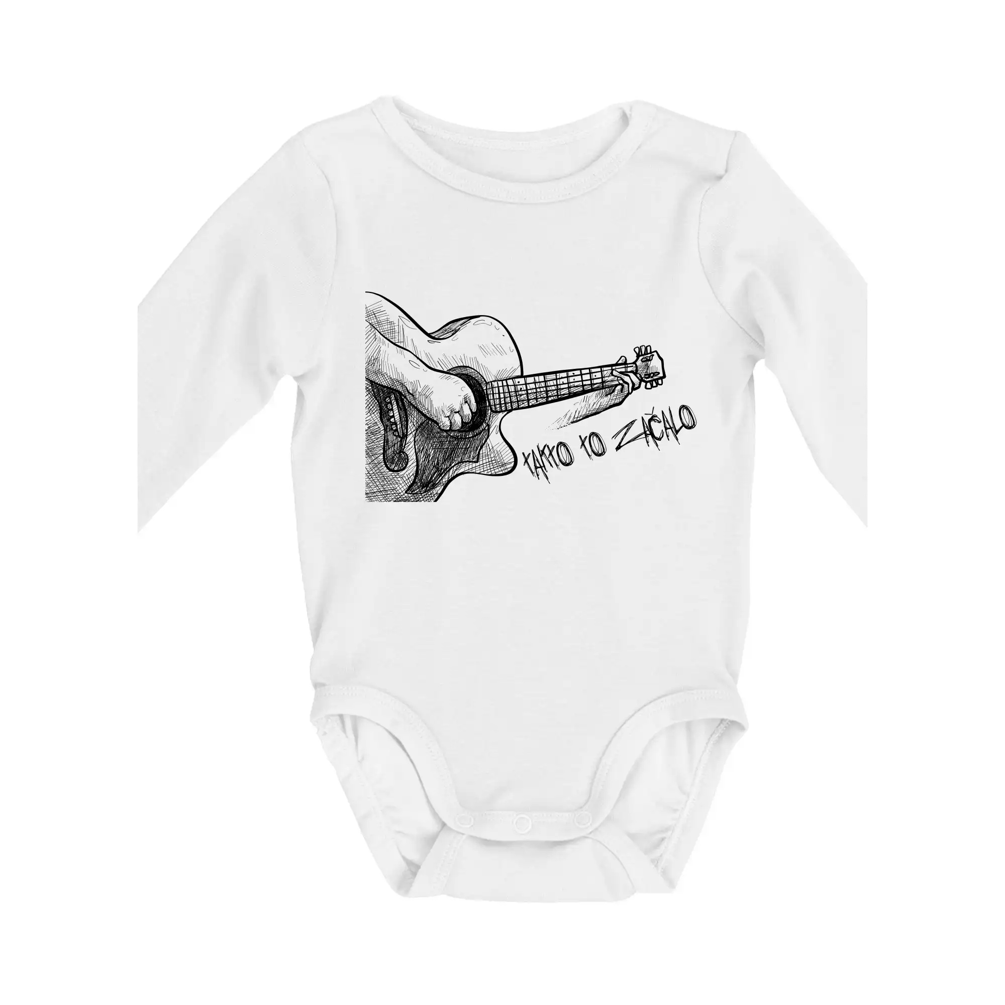 Tričká pre zamilovaných - Gitara, takto to začalo - Body dojčenské s dlhým rukávom