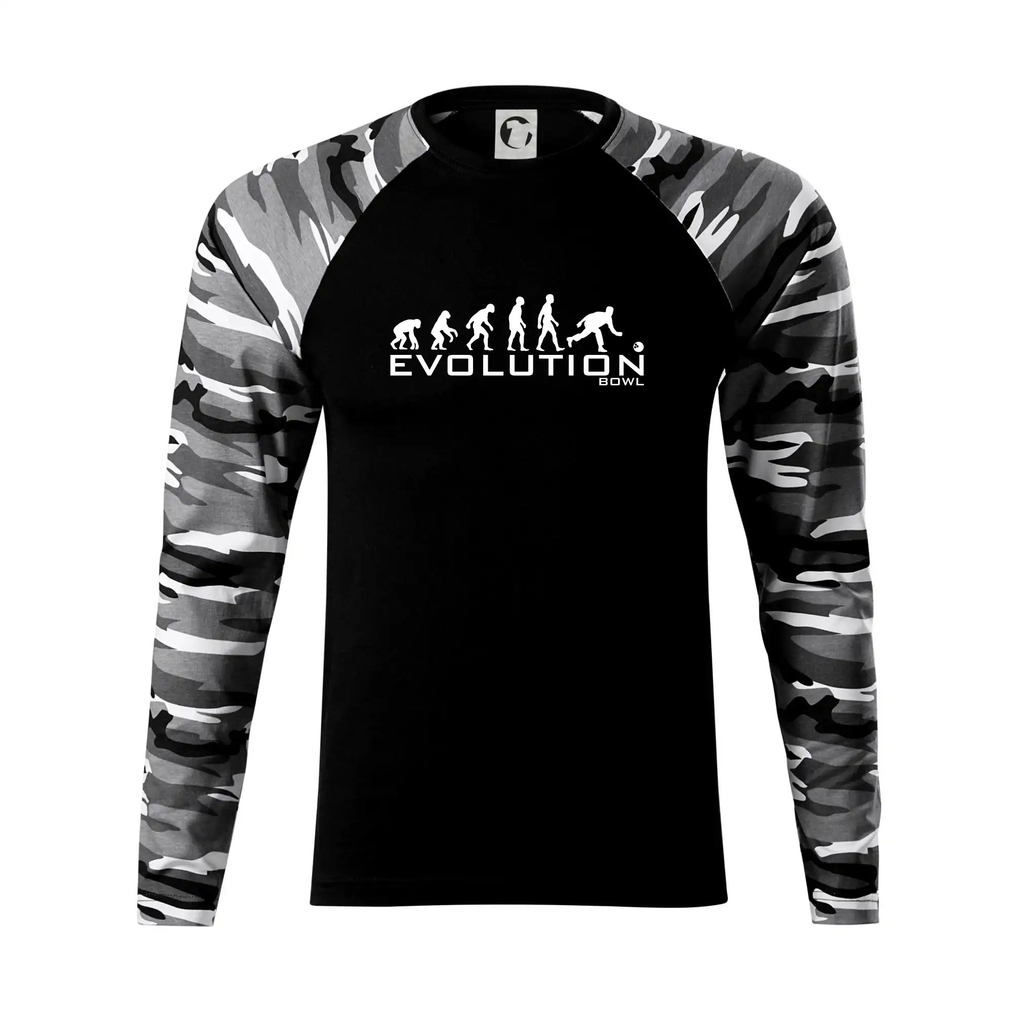 Tričká s potlačou evolúcia - Evolution Bowl - Camouflage LS