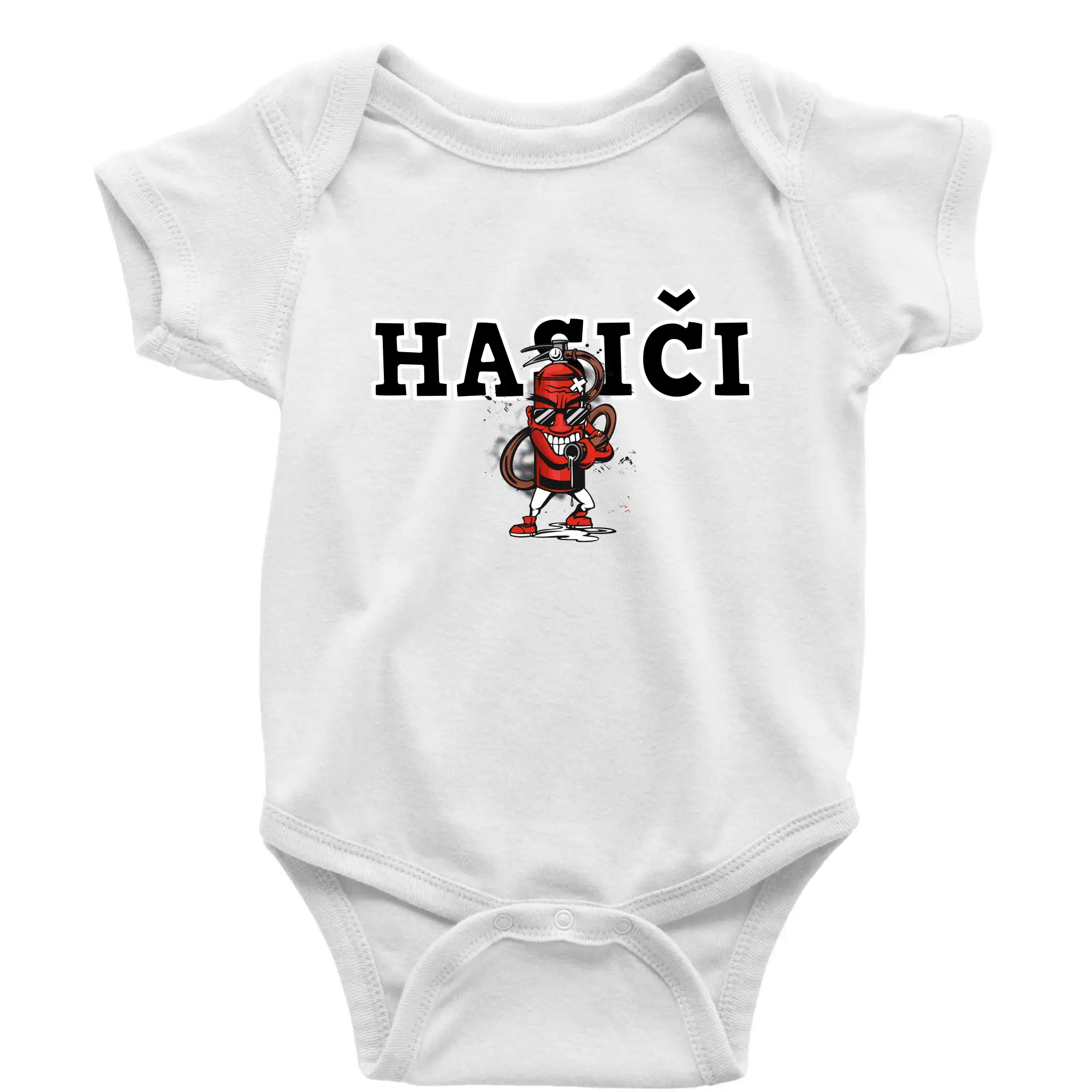 Originálne tričká pre hasičov - Hasiči hasiaci prístroj - Body dojčenské s krátkym rukávom