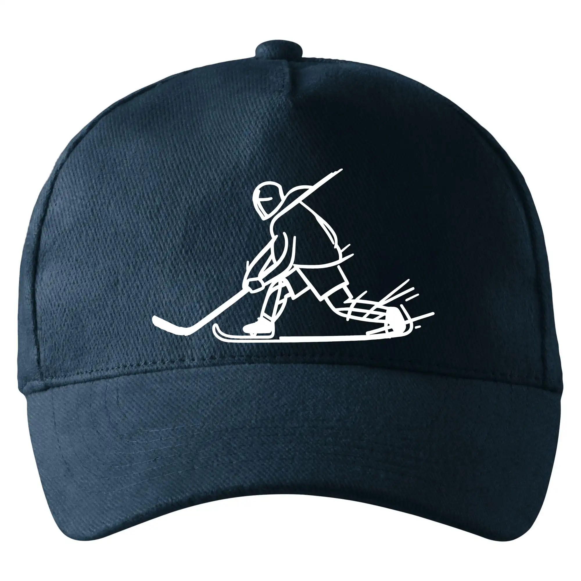 Hokejová trička - Kreslený hokejista tučnou fixkou - Šiltovka so zahnutým šiltom a mosaznou sponou