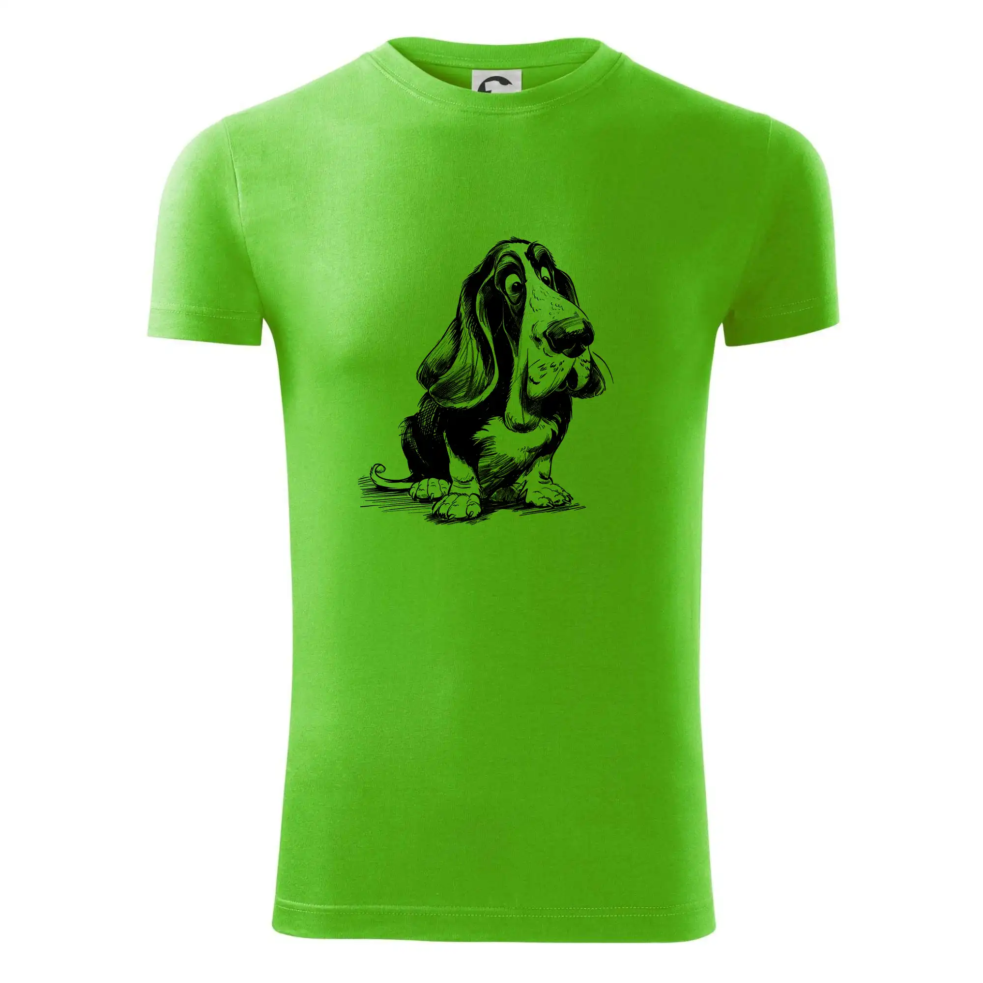 Černobílá karikatura baset