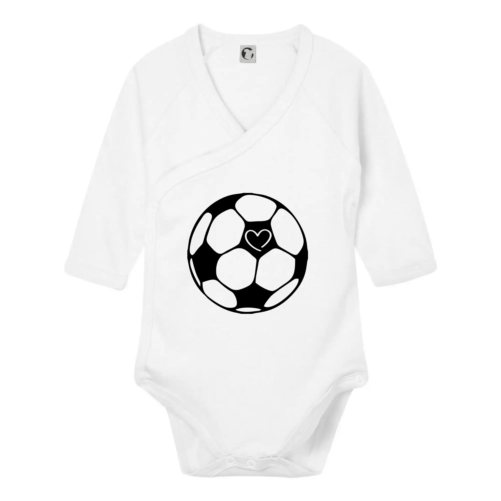 Tričká pre futbalistov - I love futbal lopta - Body zavinovacie s dlhým rukávom