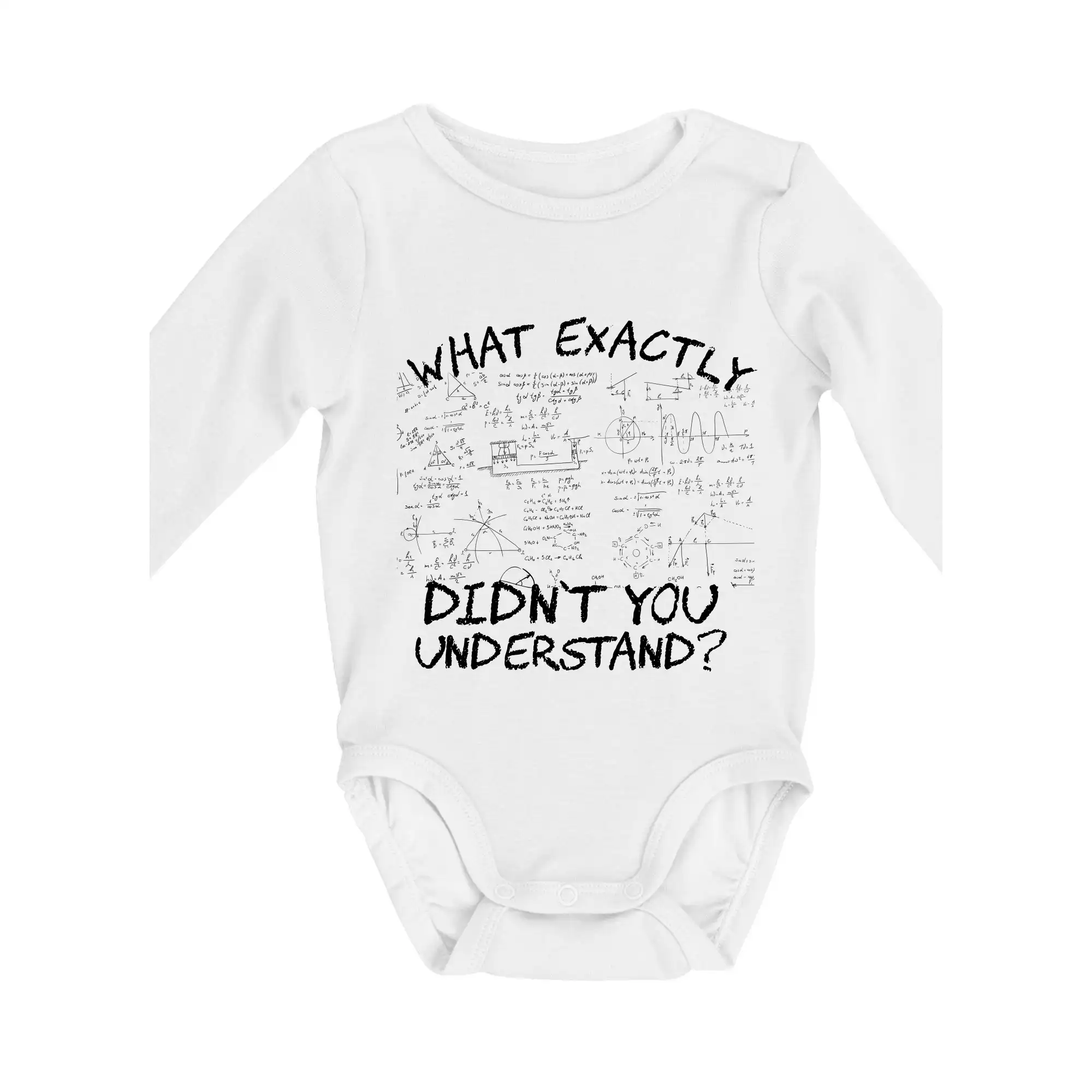Vtipné tričká pre fyziky - What exactly didn't you understand - physics - Body dojčenské s dlhým rukávom
