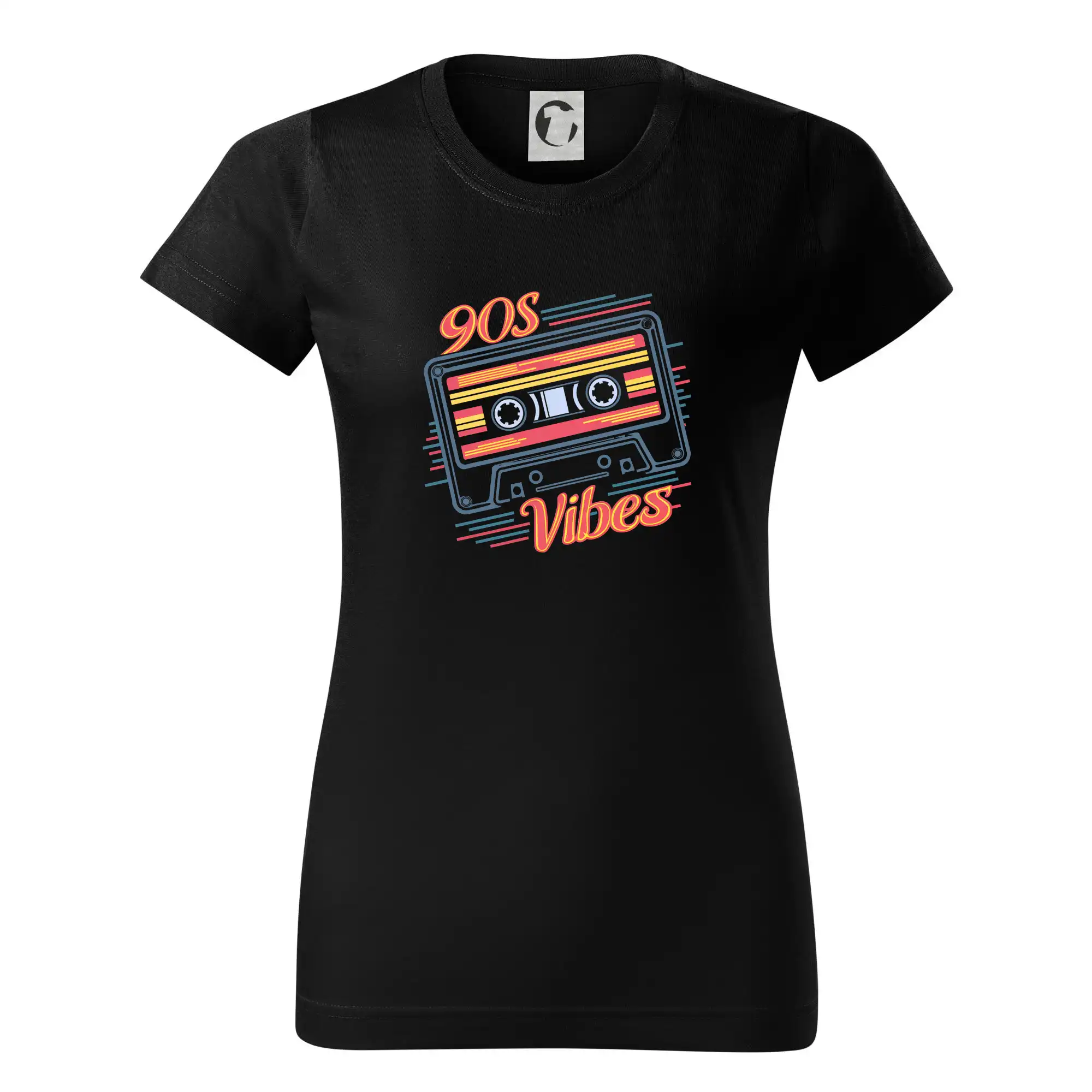 90s vibes - kazeta - Dámske tričko basic - ľahko voľnejšie a dlhšie