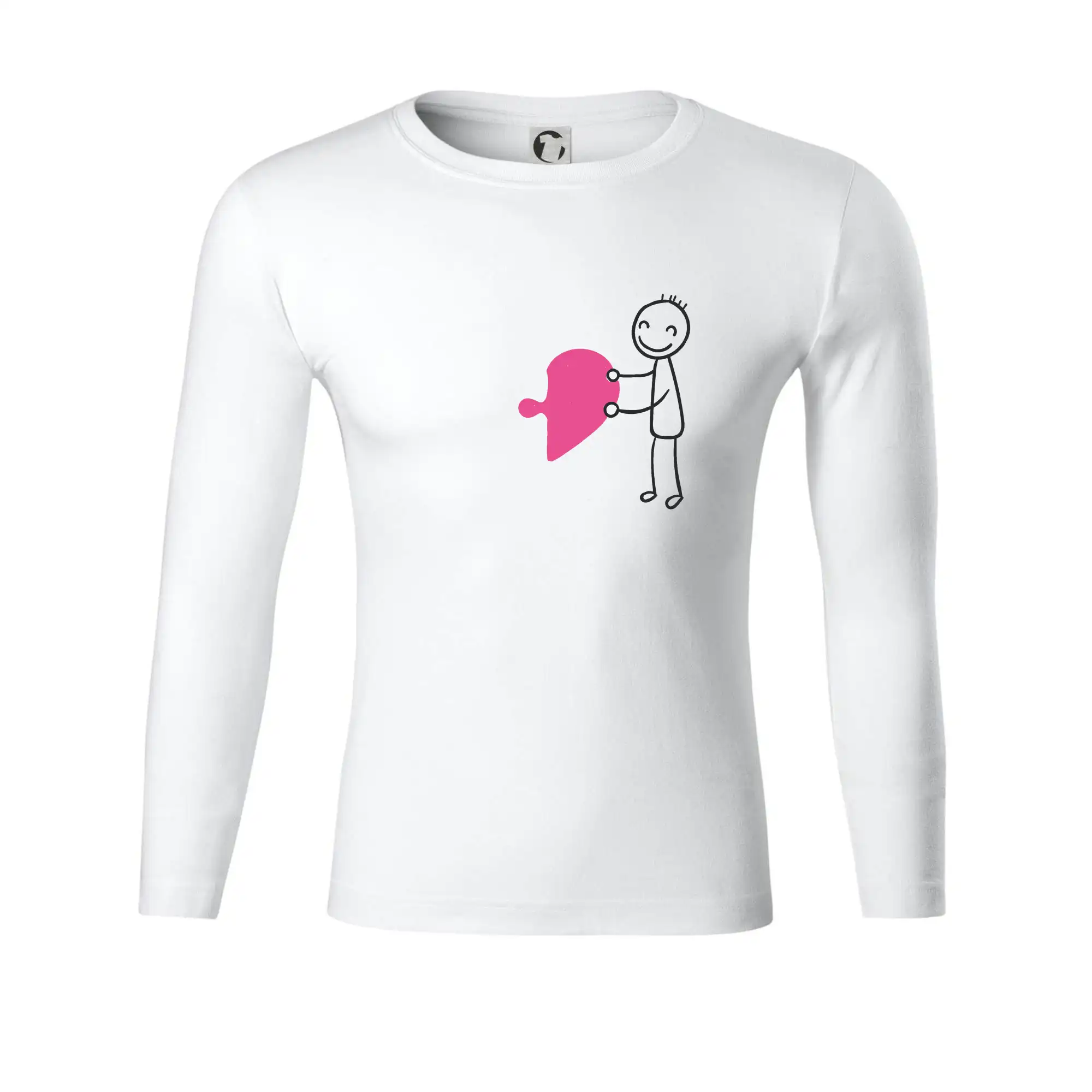 Párové tričká puzzle postavička - Tričko Progress s dlhým rukávom