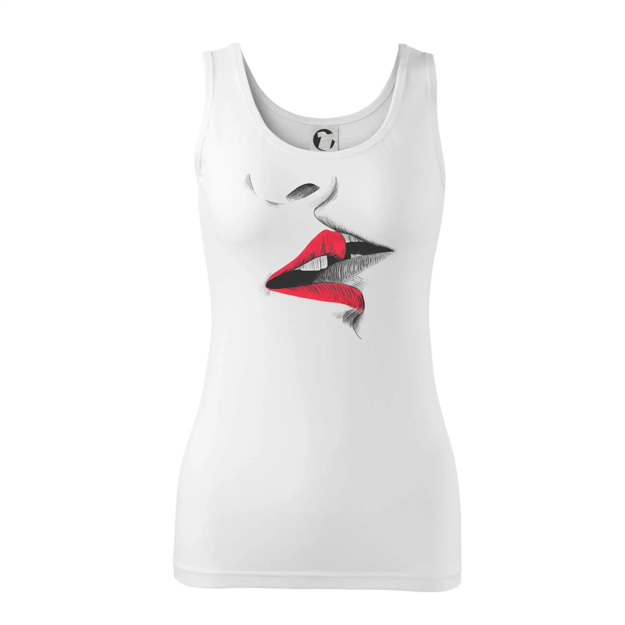 Tričká pre zamilovaných - Bozkávanie dve pusy tlač - Dámske tielko