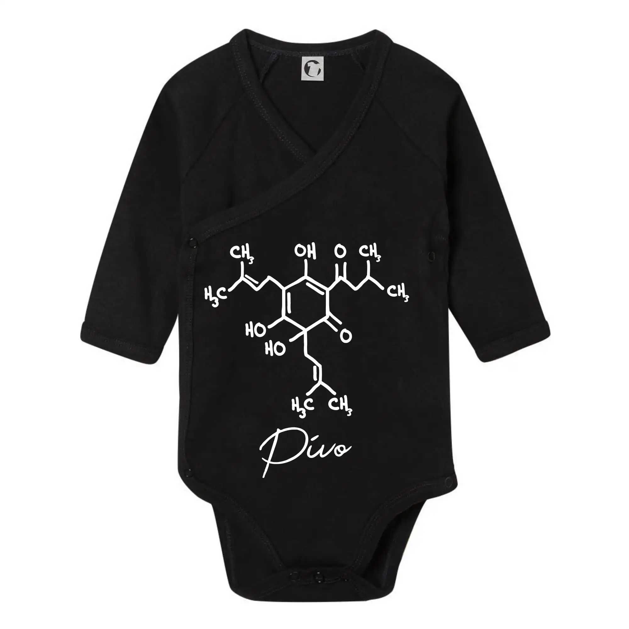 Vtipná tričká pre pivárov - Barová chémia - pivo - Body zavinovacie s dlhým rukávom