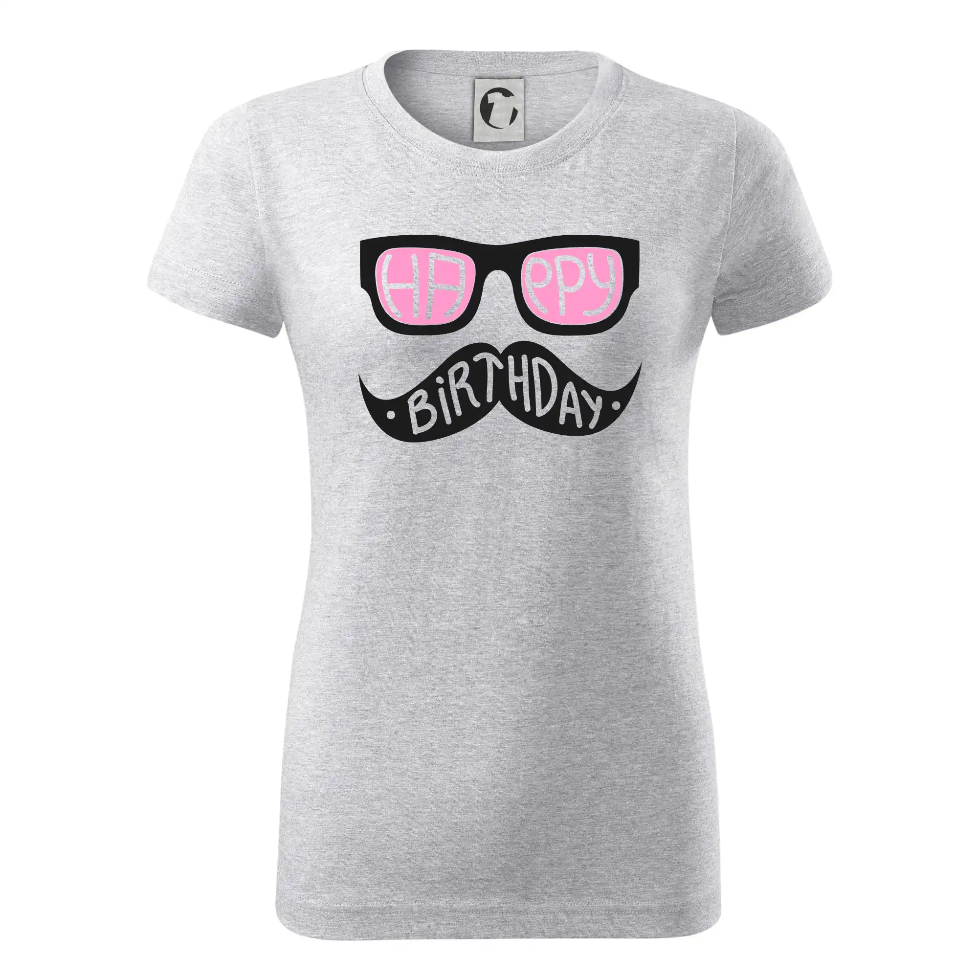 Tričká k narodeninám - Mustache narozeniny - okuliare - Dámske tričko basic - ľahko voľnejšie a dlhšie