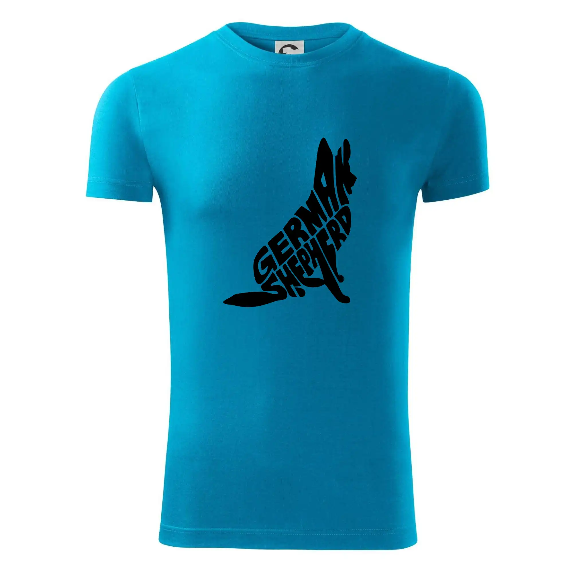 Německý ovčák sedící napis