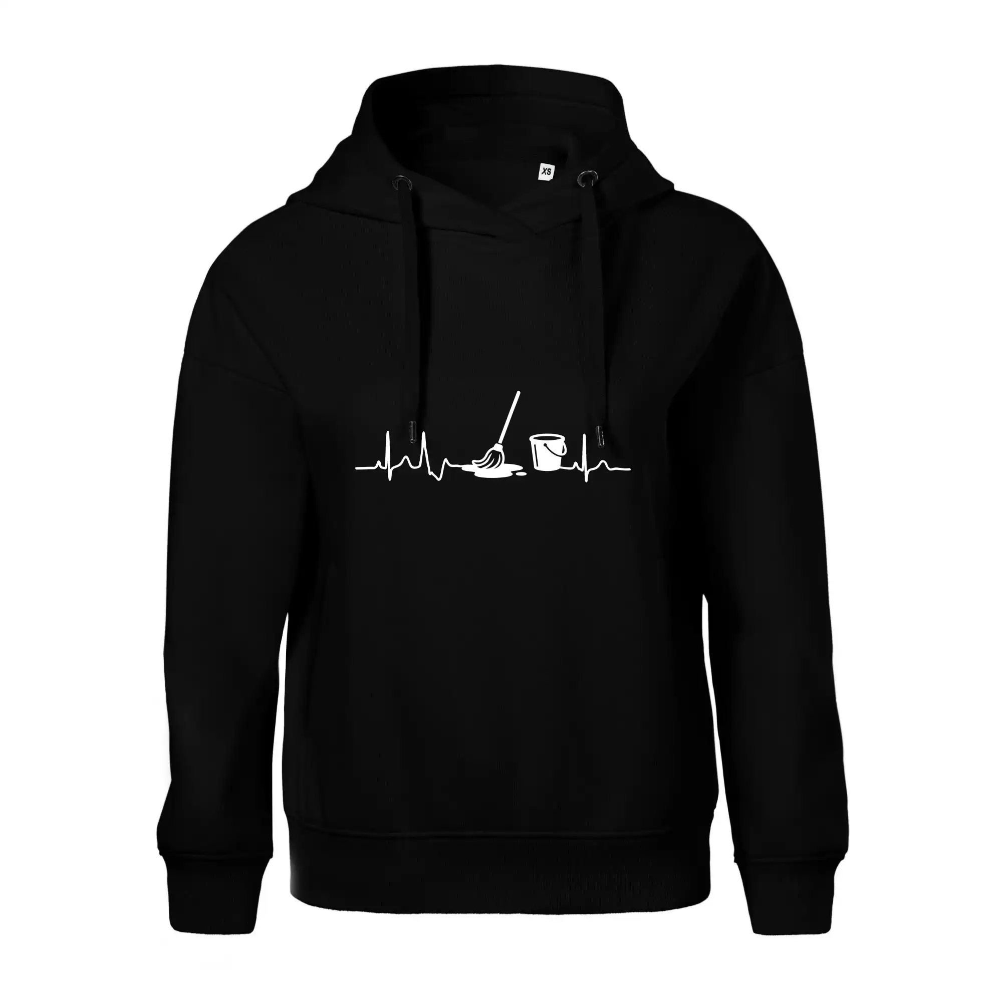 EKG motívy na tričkách a mikinách | Vtipné potlače - EKG vytieranie - Oversized mikina dámská Moon - kratšia + širšia
