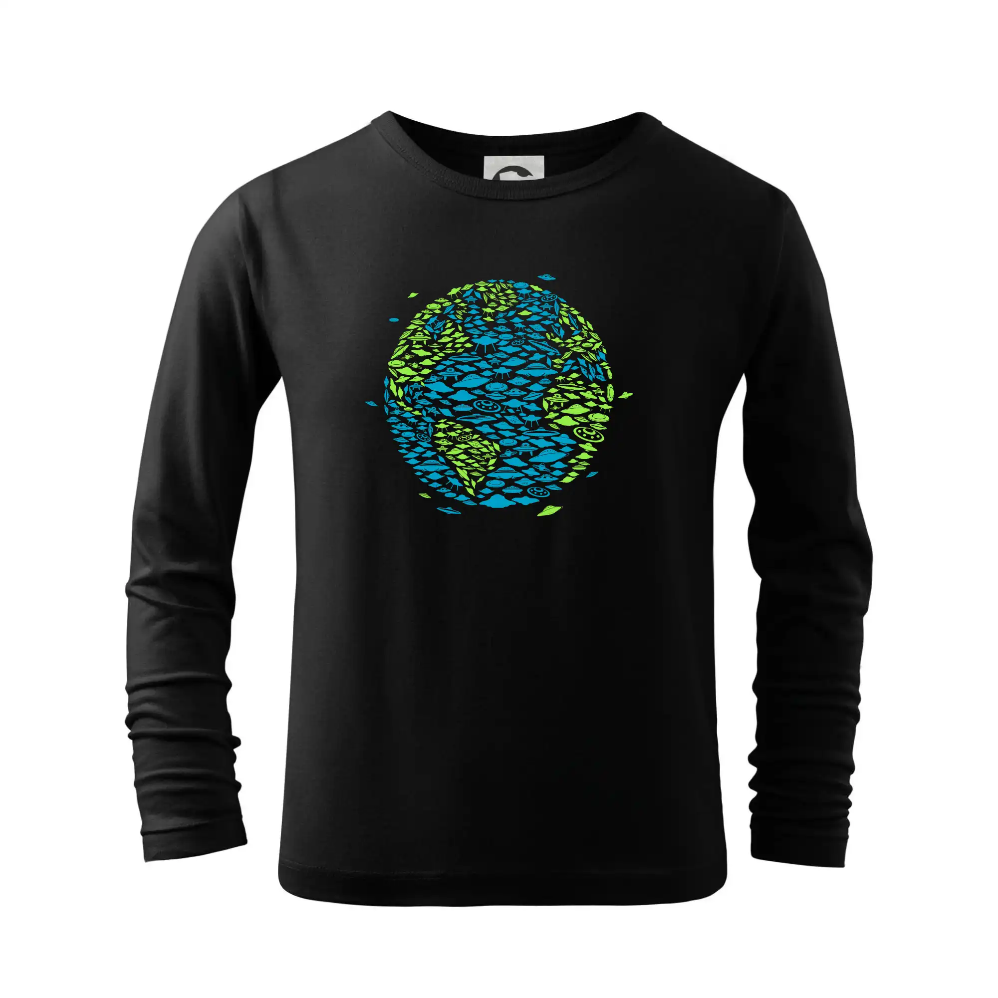 Vesmirne tričká - UFO Invasion planeta - Tričko detské Long Sleeve