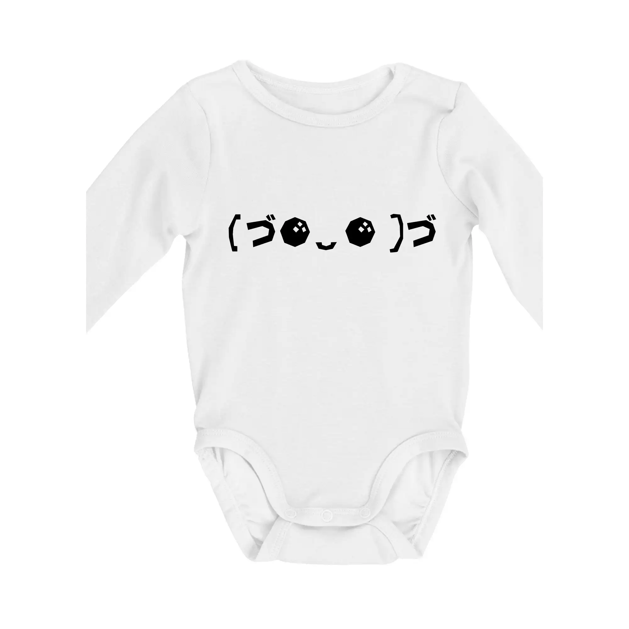 Grafické tričká - Veselý kaomoji - Body dojčenské s dlhým rukávom