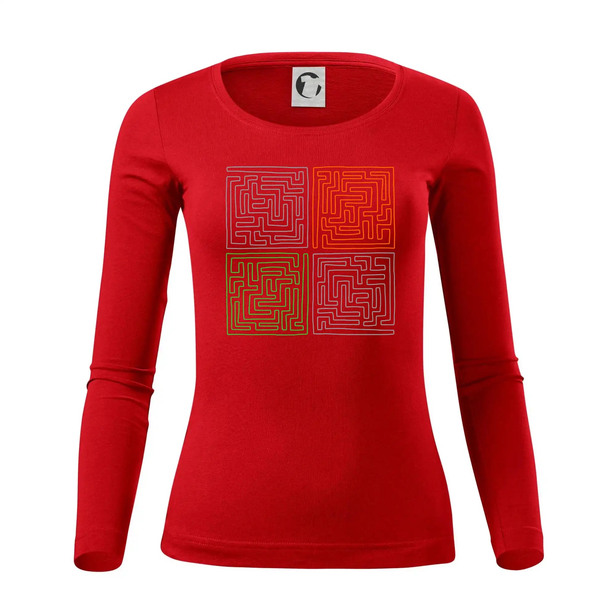 Grafické tričká - Môj svet - bludisko - Dámske tričko FIT-T LS - zužené