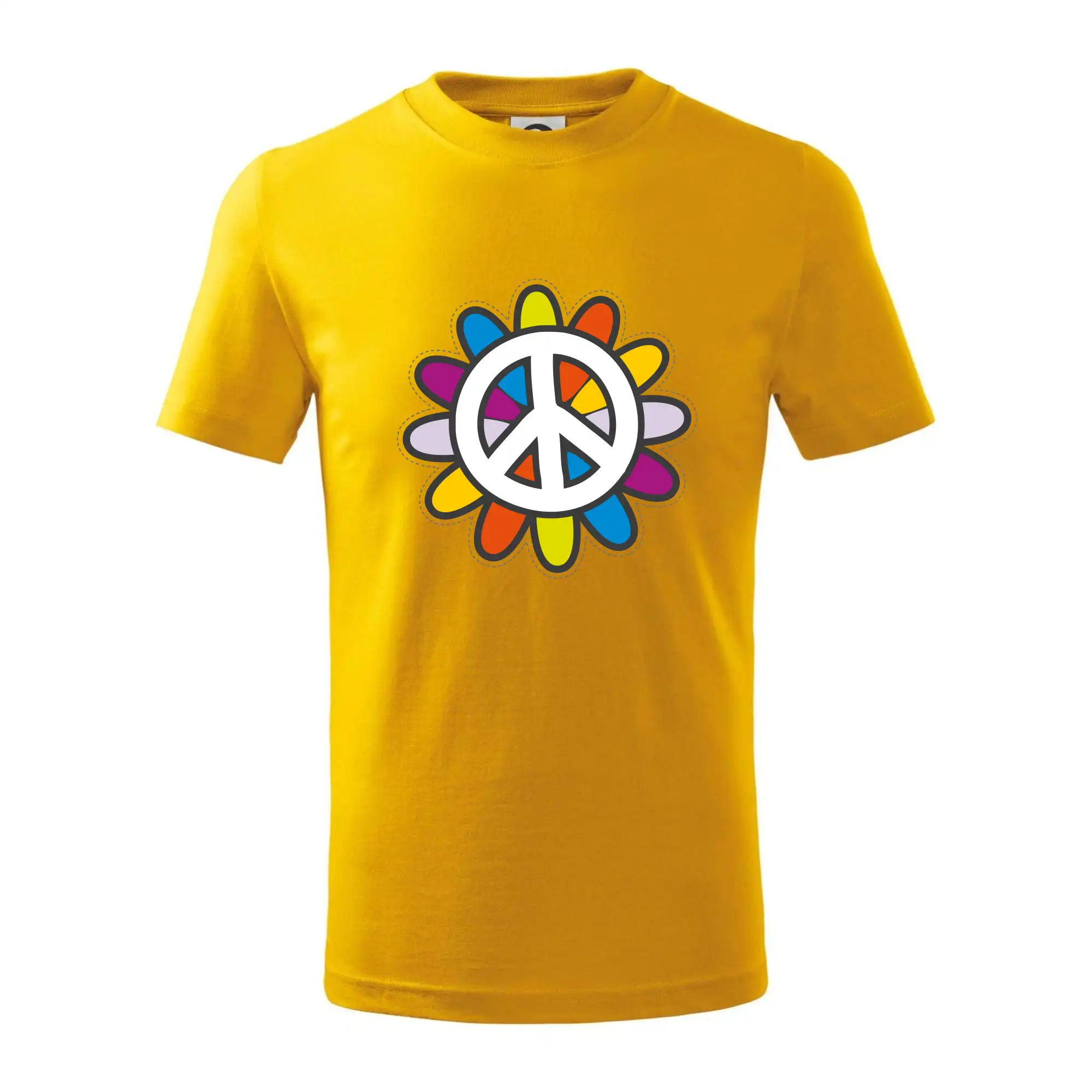 Peace symbol s kreslenou kvetinou