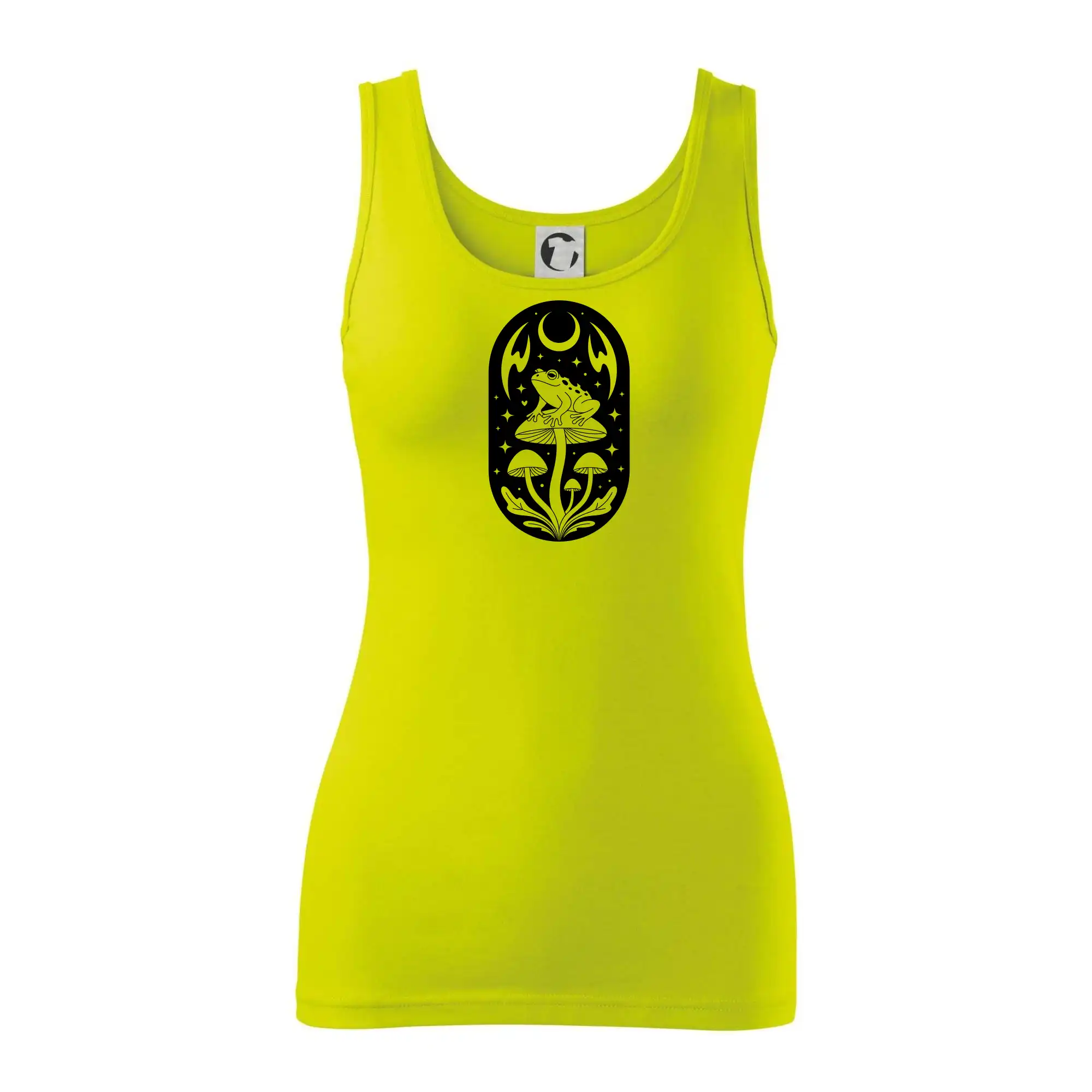 Tričká s motívmi ktoré frčia na internete - Goblincore čiernobiela oválna žaba - Dámske tielko