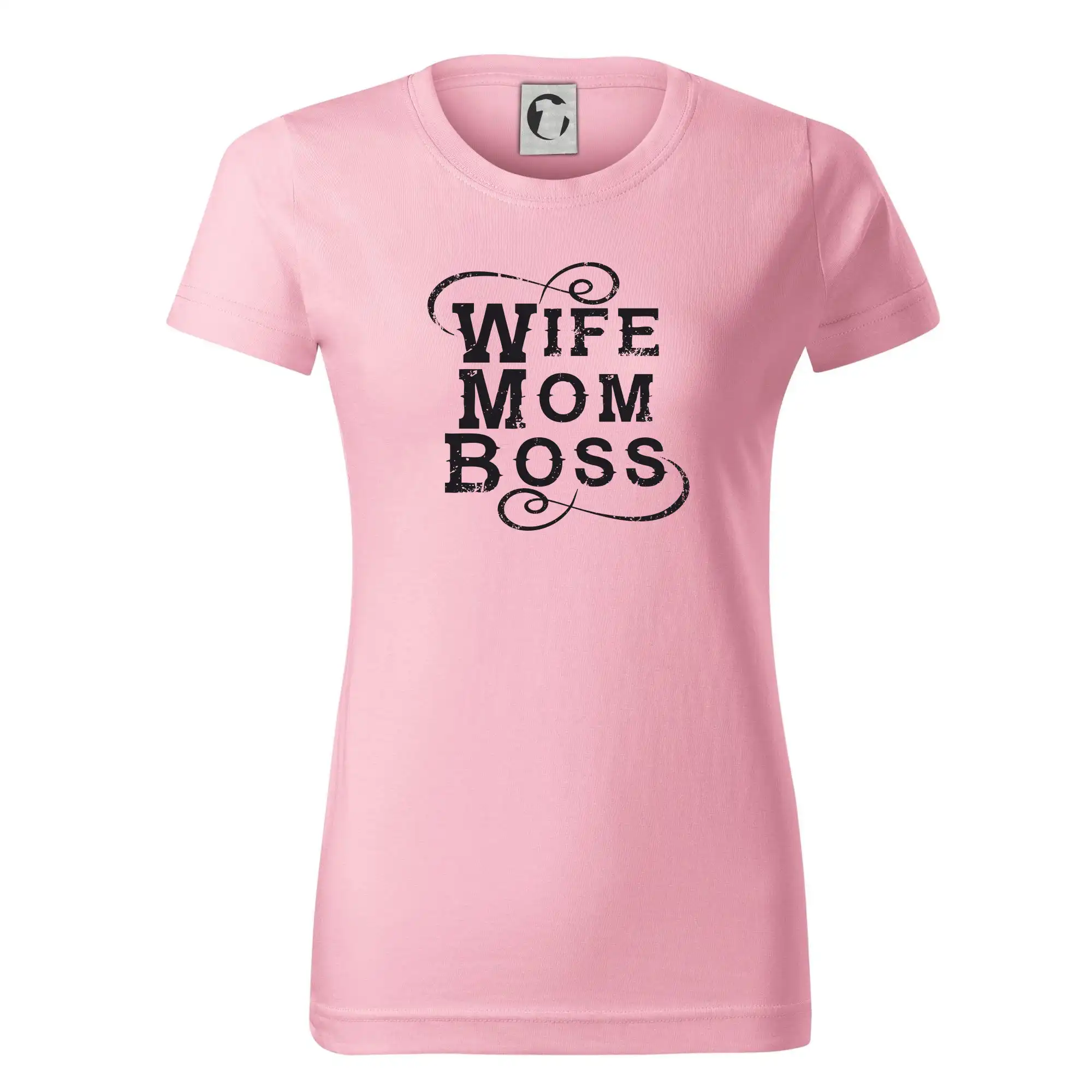 Tričká a mikiny pre mamičky - Wife mom boss - Dámske tričko basic - ľahko voľnejšie a dlhšie