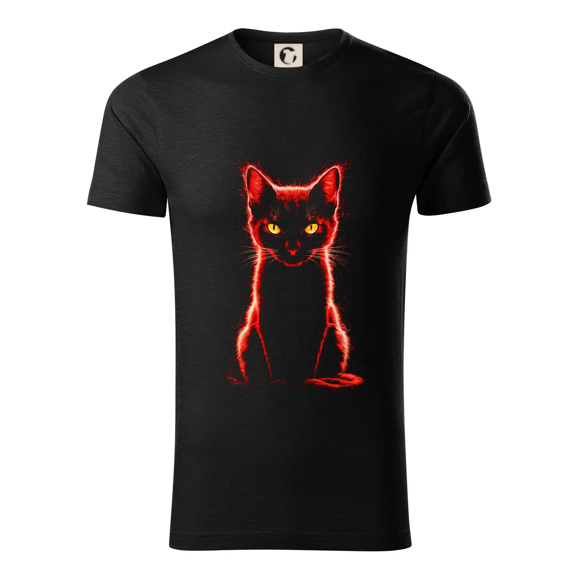Vtipná tričká s mačkou - Ohnivá mačka červená - Tričko z organickej bavlny