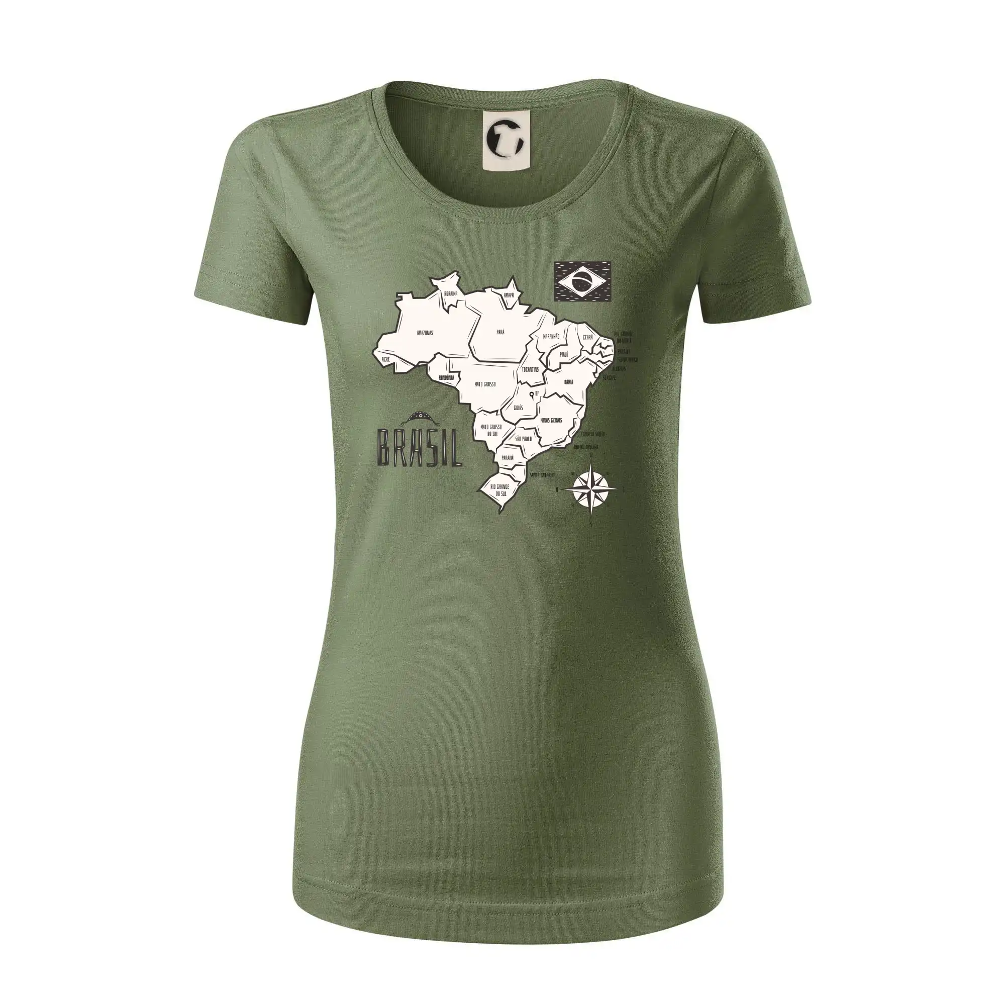 Brazílie mapa s názvy regionů