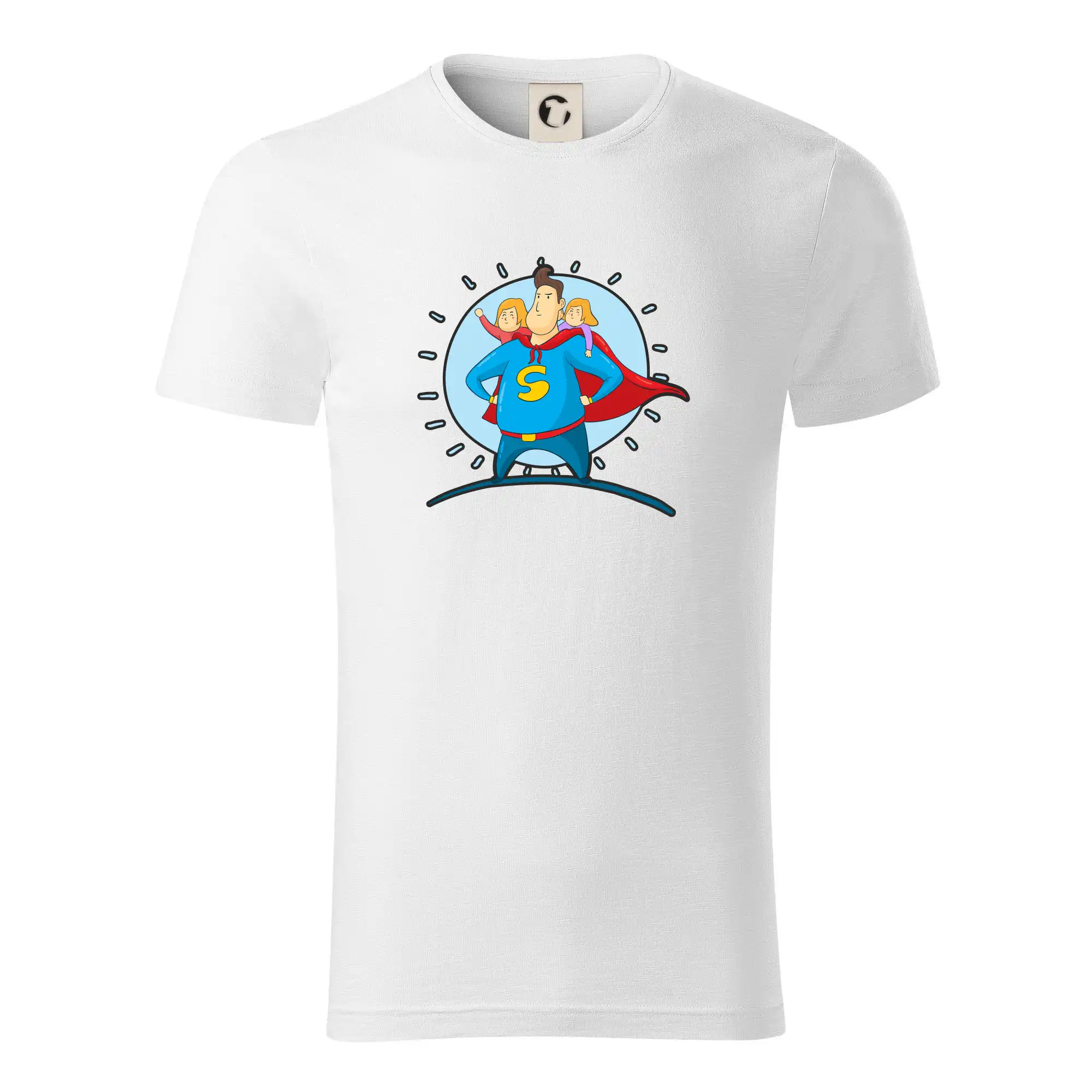 Najlepší darček pre otecka ku dňu otcov - Ocko superman - dievča a dievča - Tričko z organickej bavlny