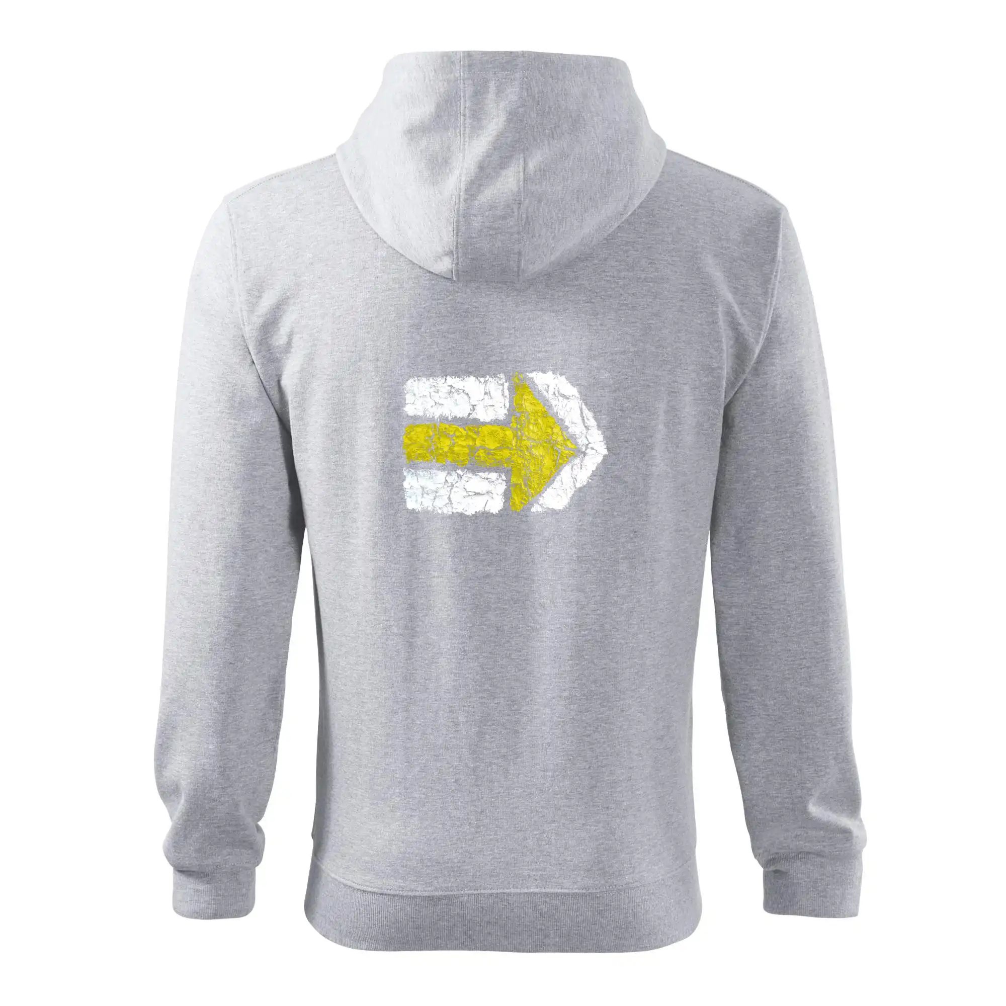 Trička na kempovanie - Párová turistická značka žlutá - Mikina s kapucňou na zips trendy zipper