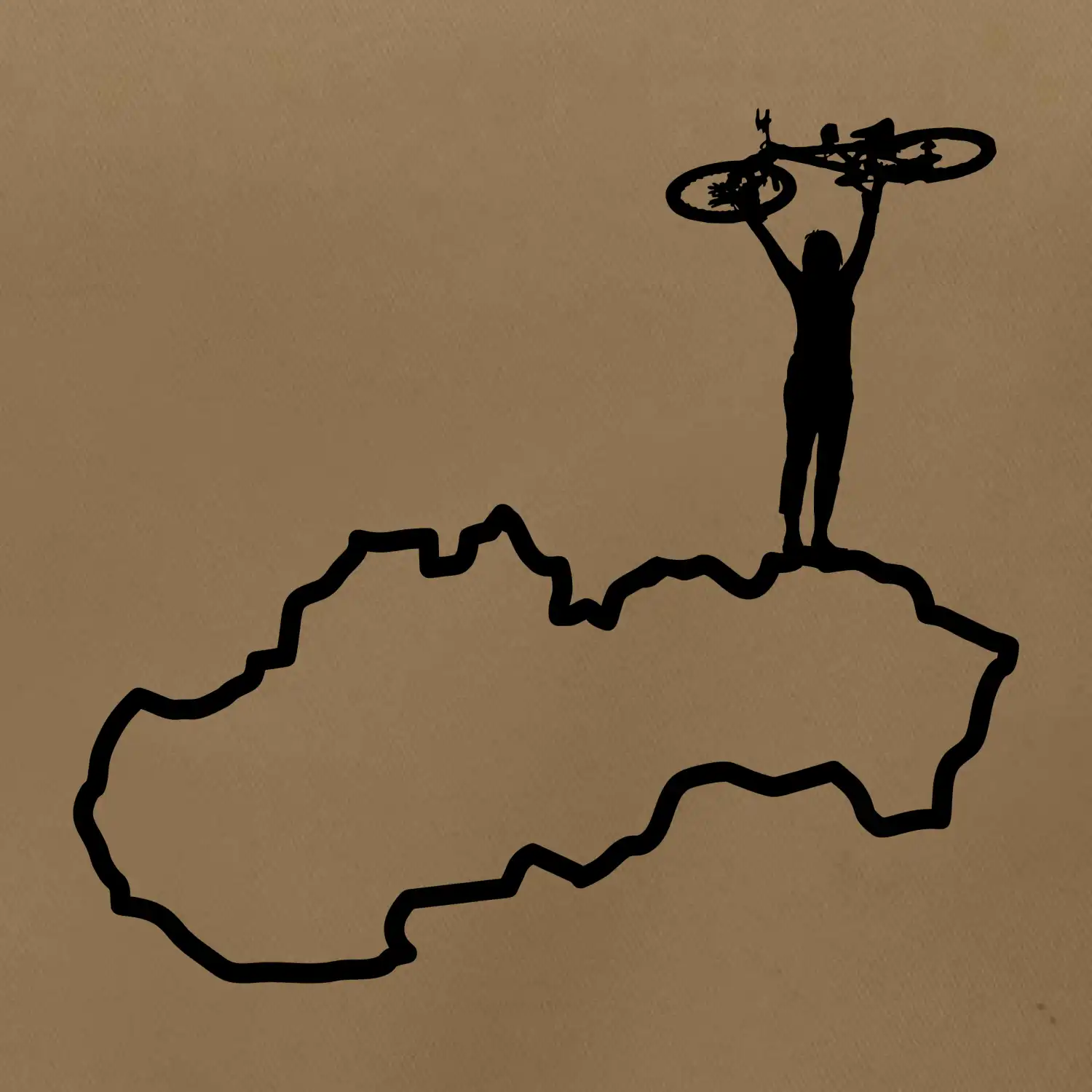 Mapa Slovenska - cyklista