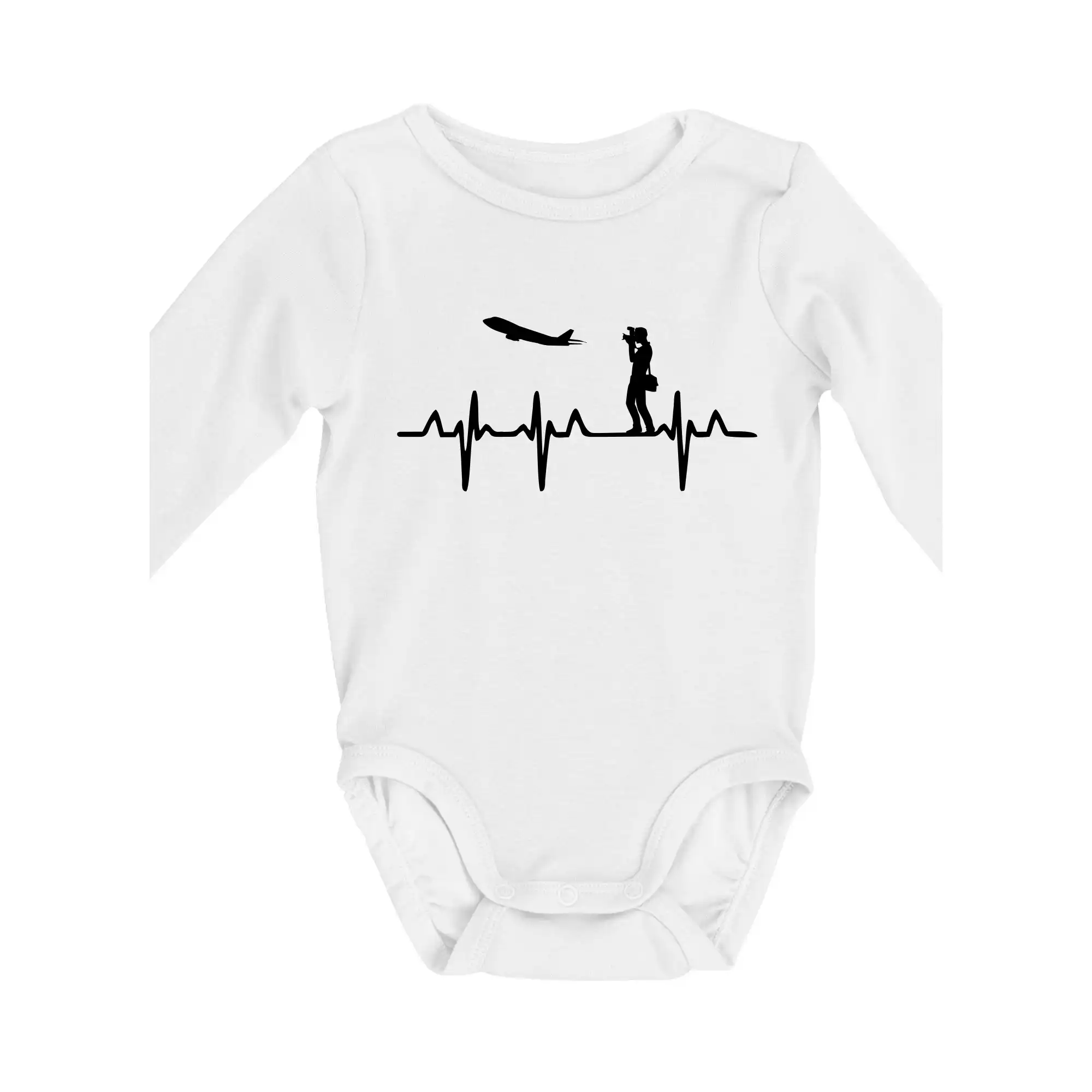 Tričká pre fotografov - EKG spotter - Body dojčenské s dlhým rukávom