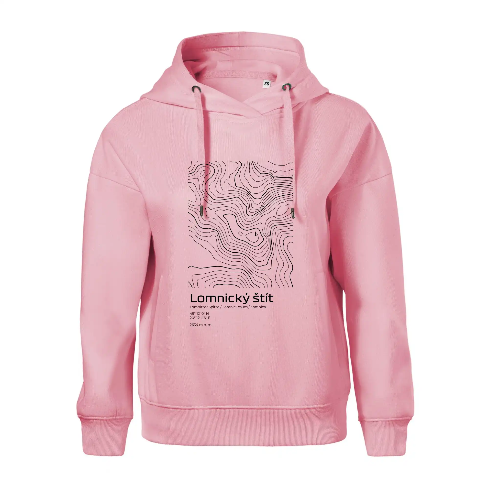 Lomnický štít - vrstevnice v obdélníku