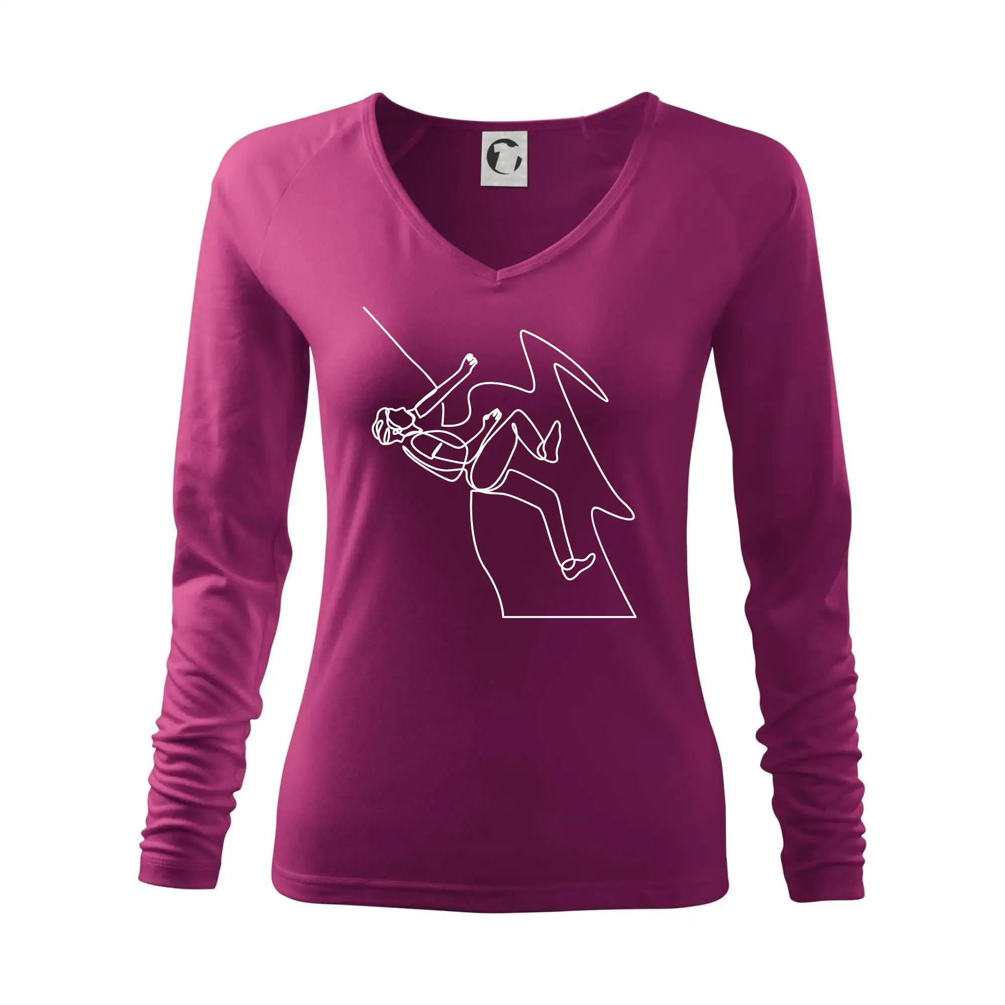 Tričká a mikiny s obrázkami jedným ťahom - Lezec na skale jedným ťahom - Tričko dámske Elegance