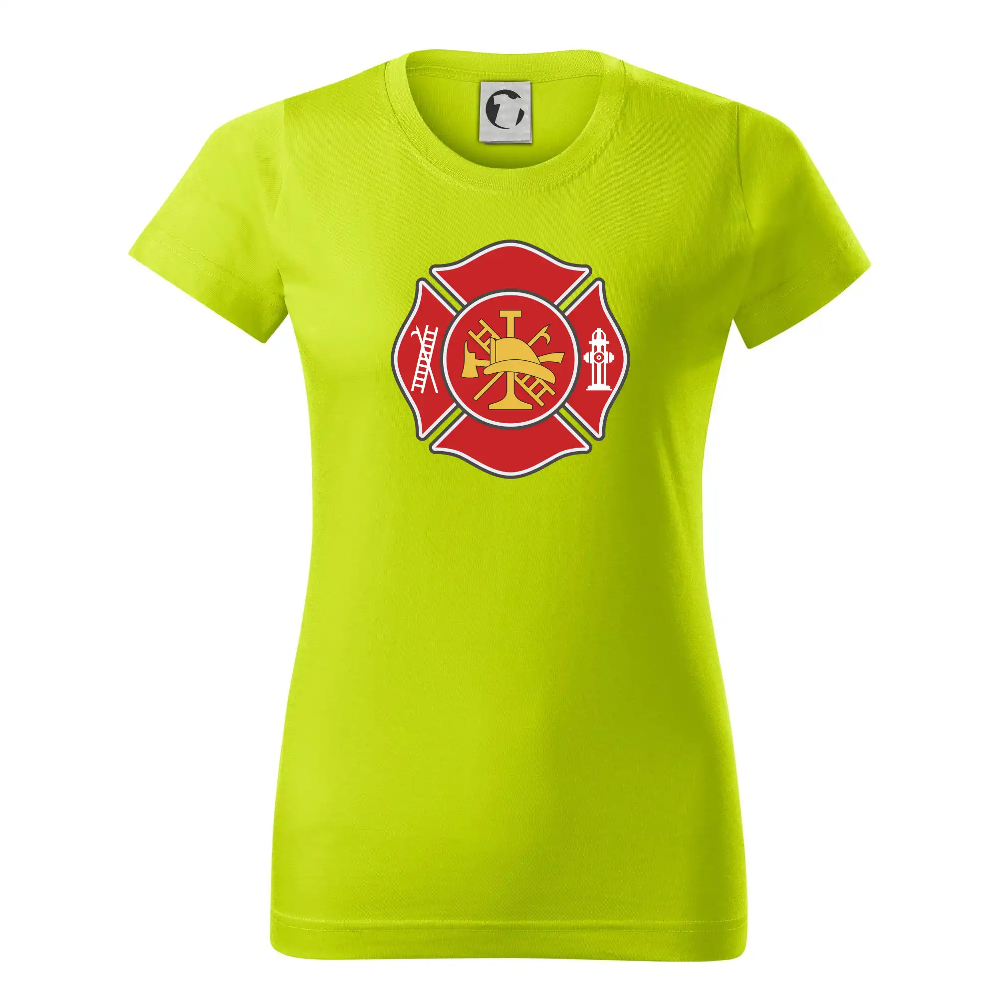 Originálne tričká pre hasičov - Fire department logo červené - Dámske tričko basic - ľahko voľnejšie a dlhšie
